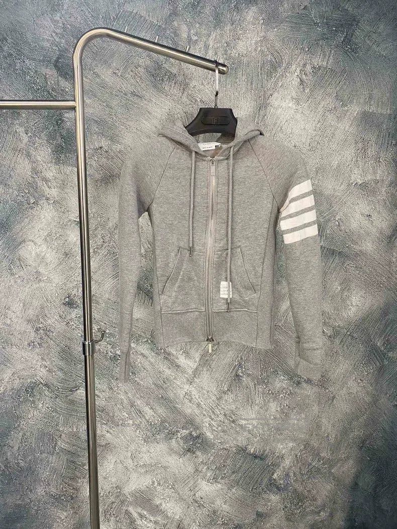 Thom Browne Thom Browne Classic Striped Zip-Up Hoodie Sweatshirt - Gre Size XS / US 0-2 / IT 36-38 - 1 Thumbnail