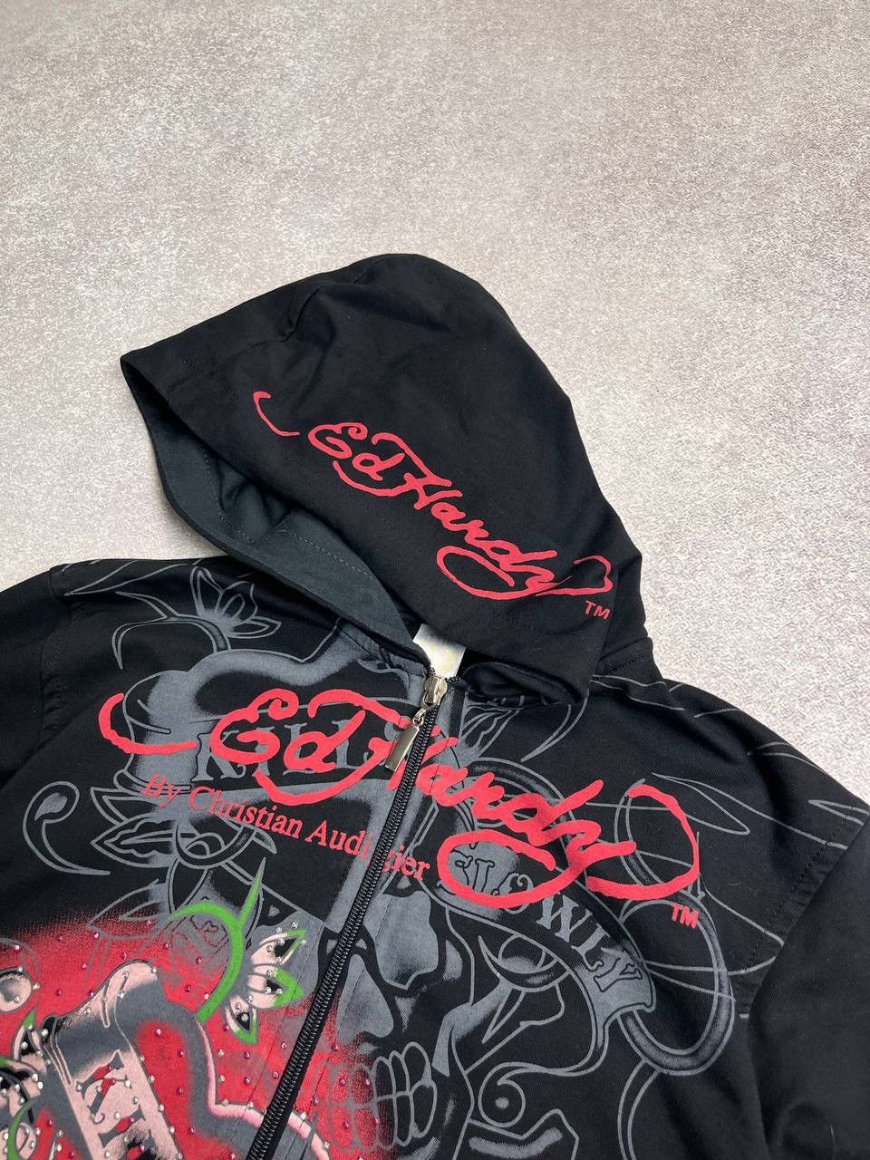 Ed Hardy VINTAGE ED HARDY CHRISTIAN AUDIGIER BOXY ZIP HOODIE L Size L / US 10 / IT 46 - 3 Thumbnail