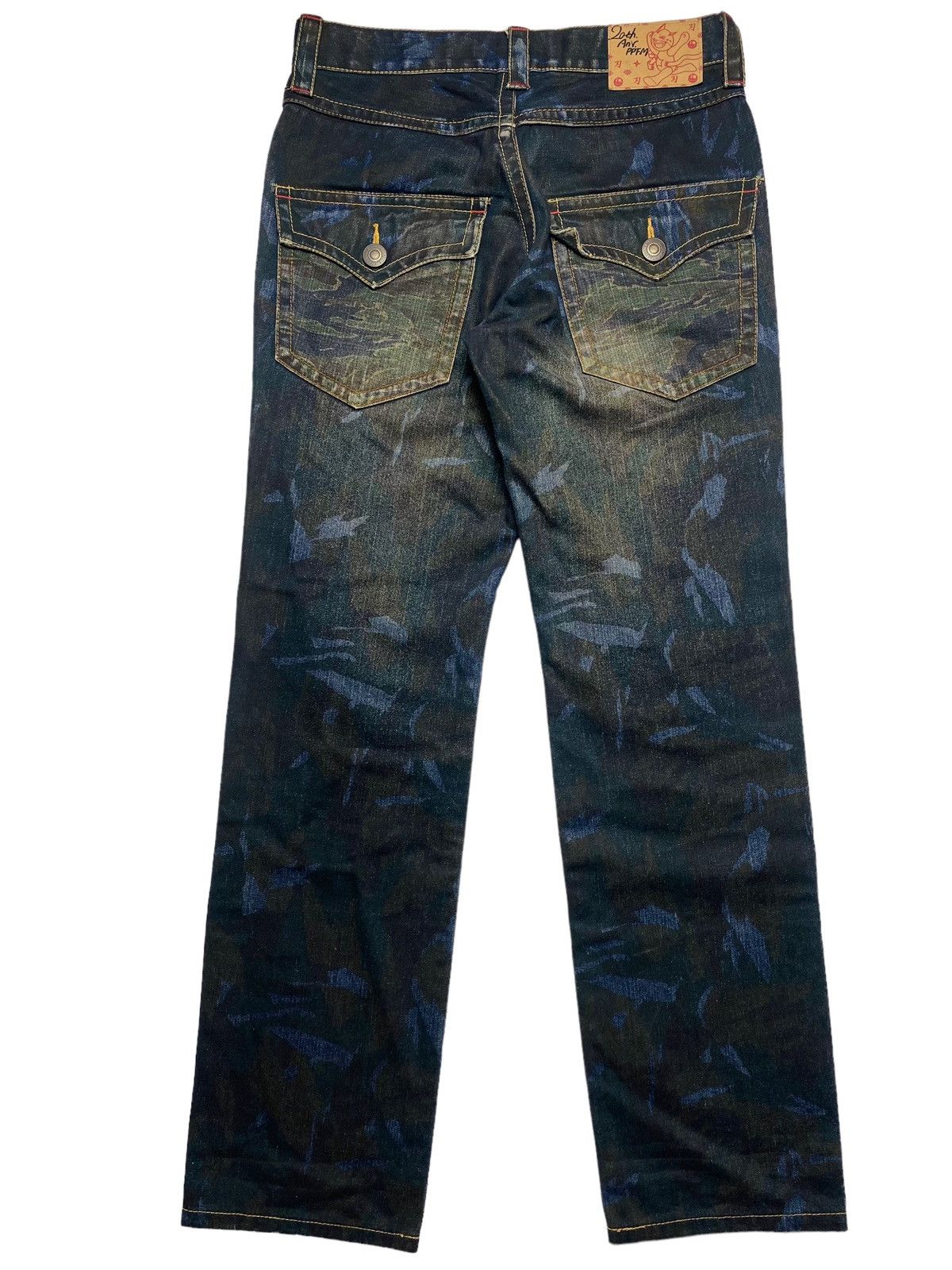 PPFM 2005 PPFM - 20th Anniversary Painter Tiger Camo Denim Pants Size US 29 - 2 Thumbnail