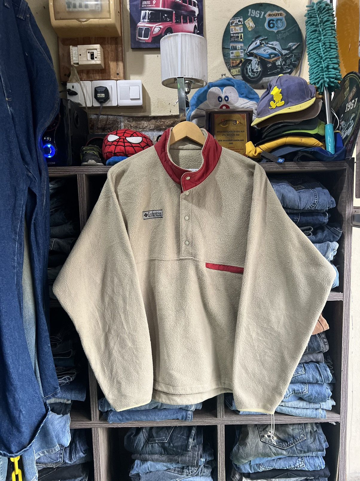 Columbia 🔥Vintage Columbia Half Button Fleece Jacket Size US L / EU 52-54 / 3 - 1 Thumbnail