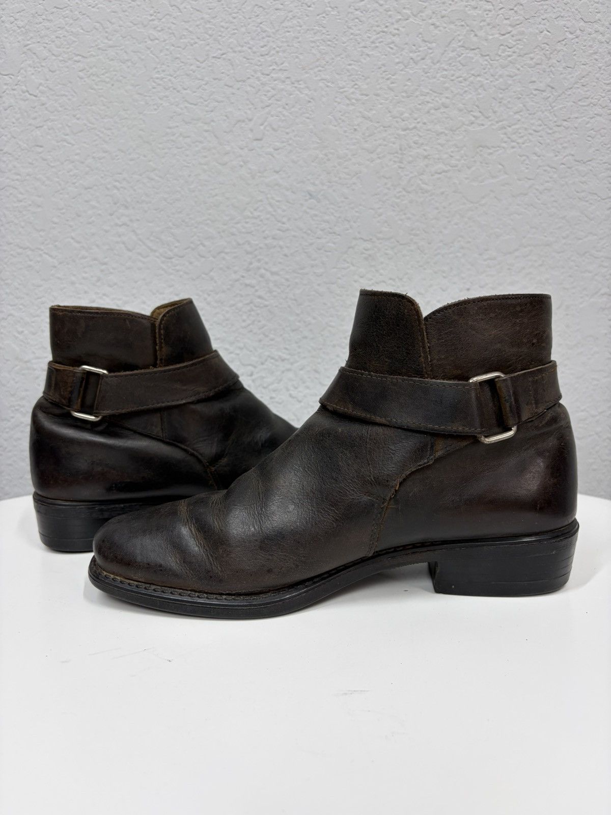If Six Was Nine AS 98 Vibe Artisan Black Leather Side Zip Ankle Biker Boots Size US 8 / EU 41 - 8 Thumbnail