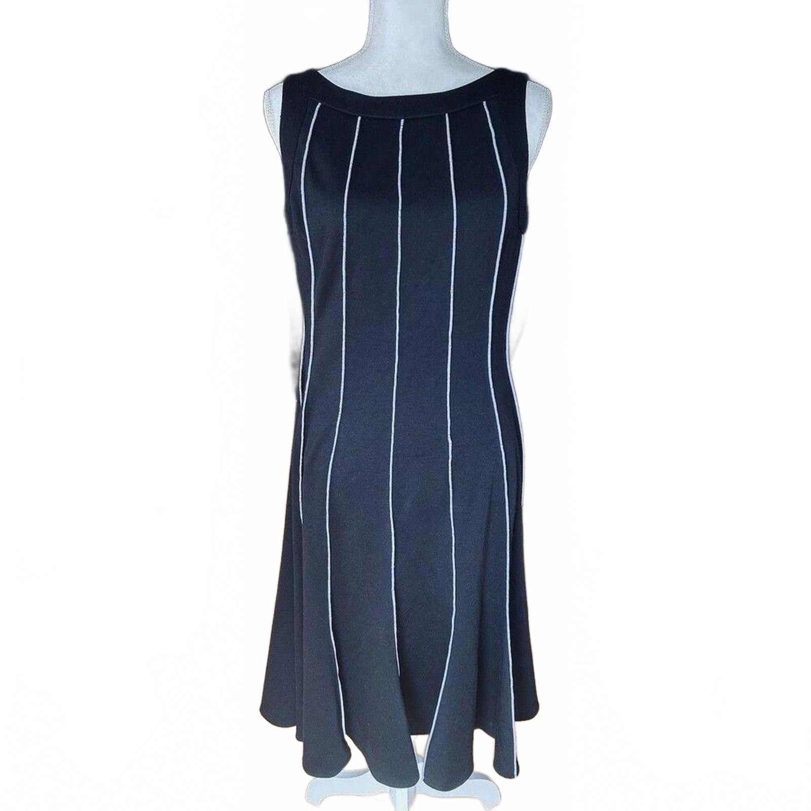 Other The STUDIO I LBD Black Dress w/pin stripes Whimsy Goth Rayon Size M / US 6-8 / IT 42-44 - 1 Thumbnail