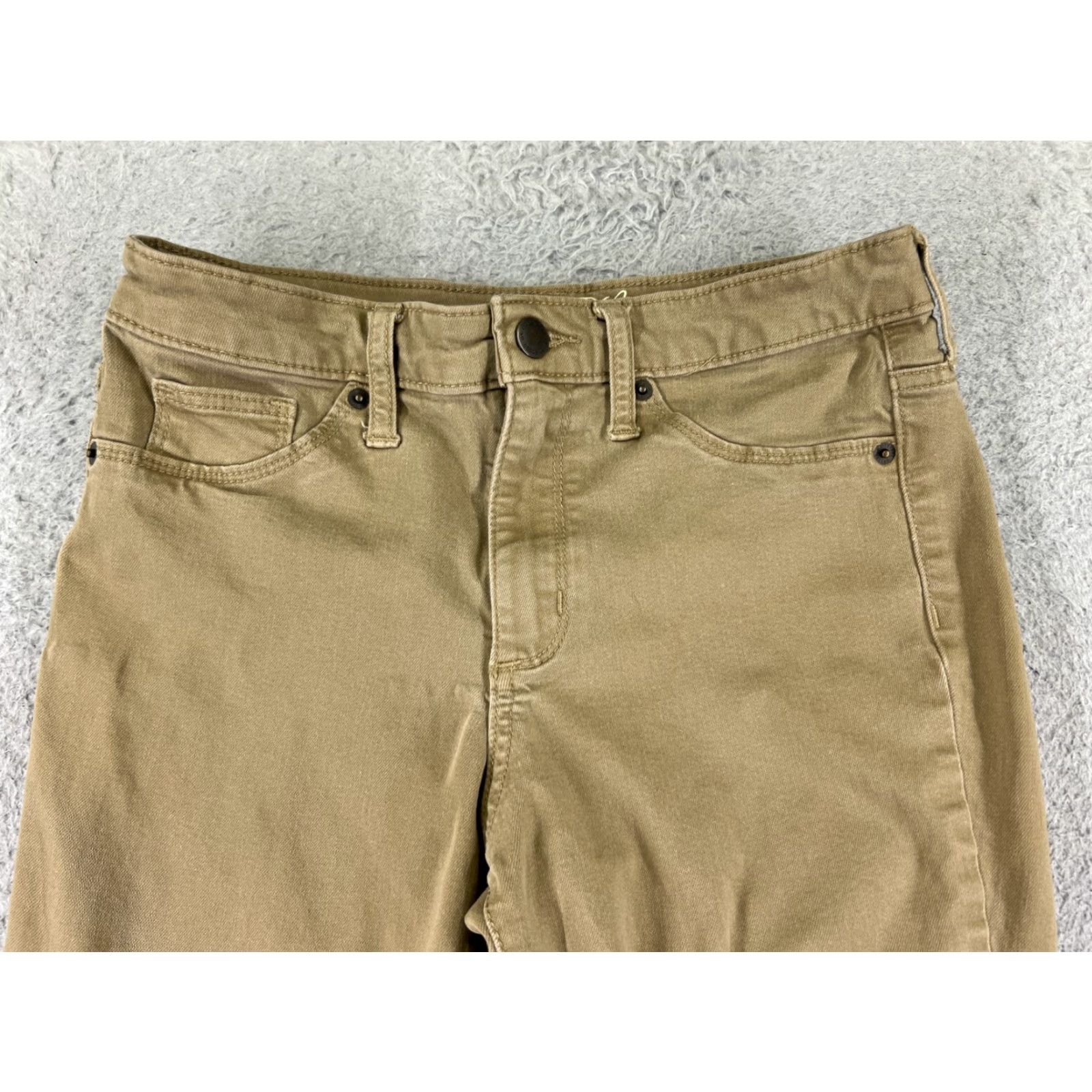 Vintage Universal Thread Jeans Womens 4 Beige Denim Skinny Cotton Stretch Fabric City Pockets Elastic Waist Styled 27in Inseam Medium Wash Regular Womens Size 27" / US 4 / IT 40 - 4 Thumbnail