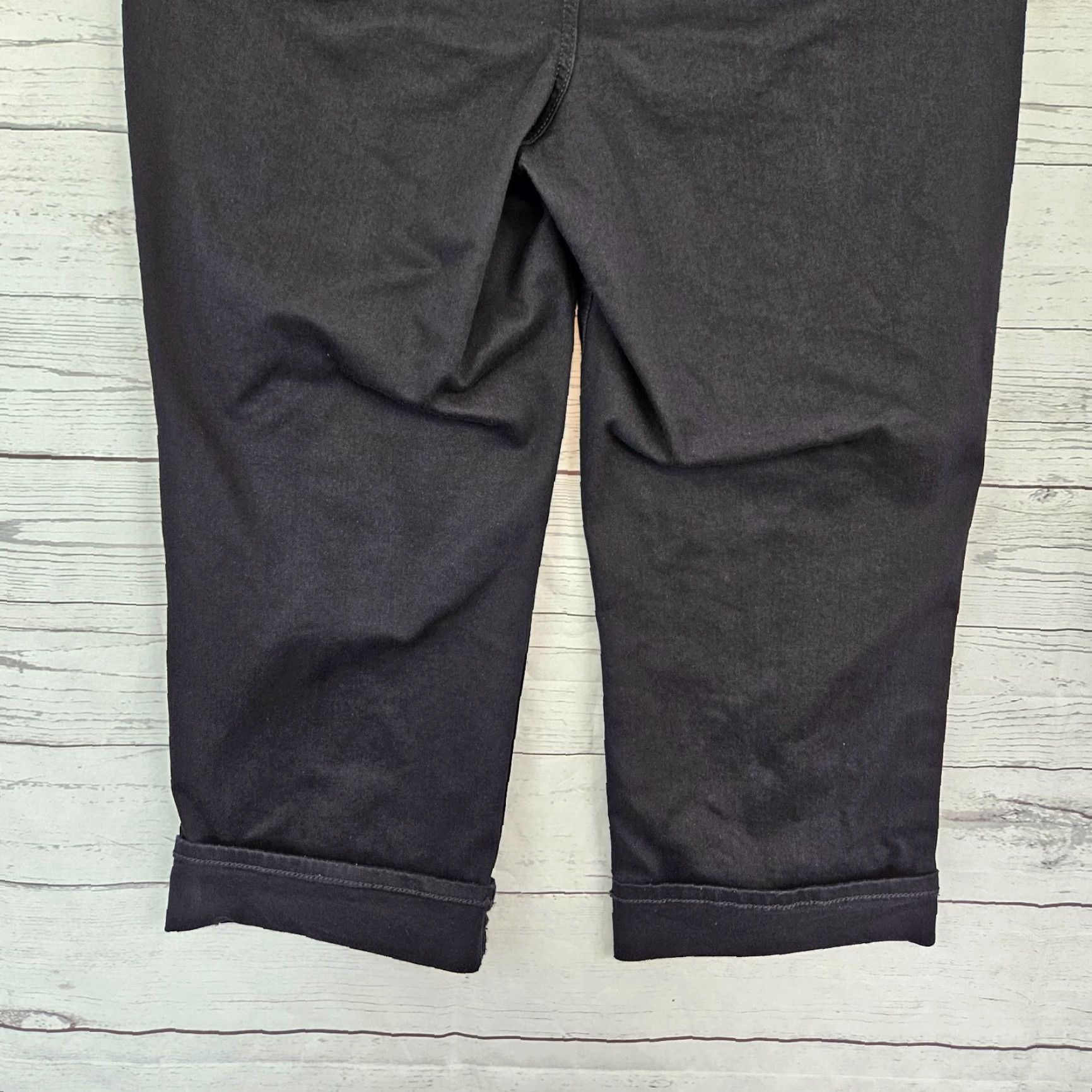 NYDJ VINTAGE NYDJ Womens Marilyn Straight Cropped Jeans Sz 14 Black High Rise Size 36" / US 14 / IT 50 - 5 Thumbnail