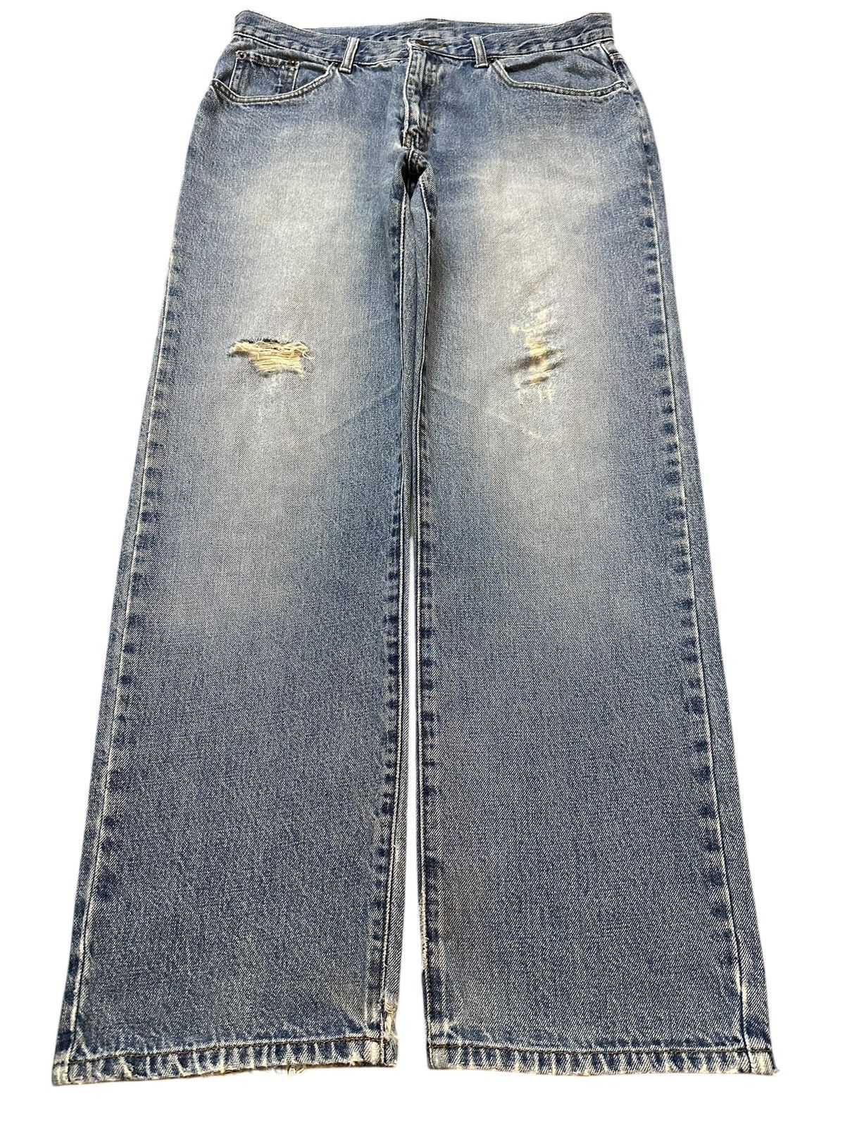 Japanese Brand Vintage Japanese Brand Faded Wash Distress Baggy Jeans Size US 32 / EU 48 - 1 Thumbnail
