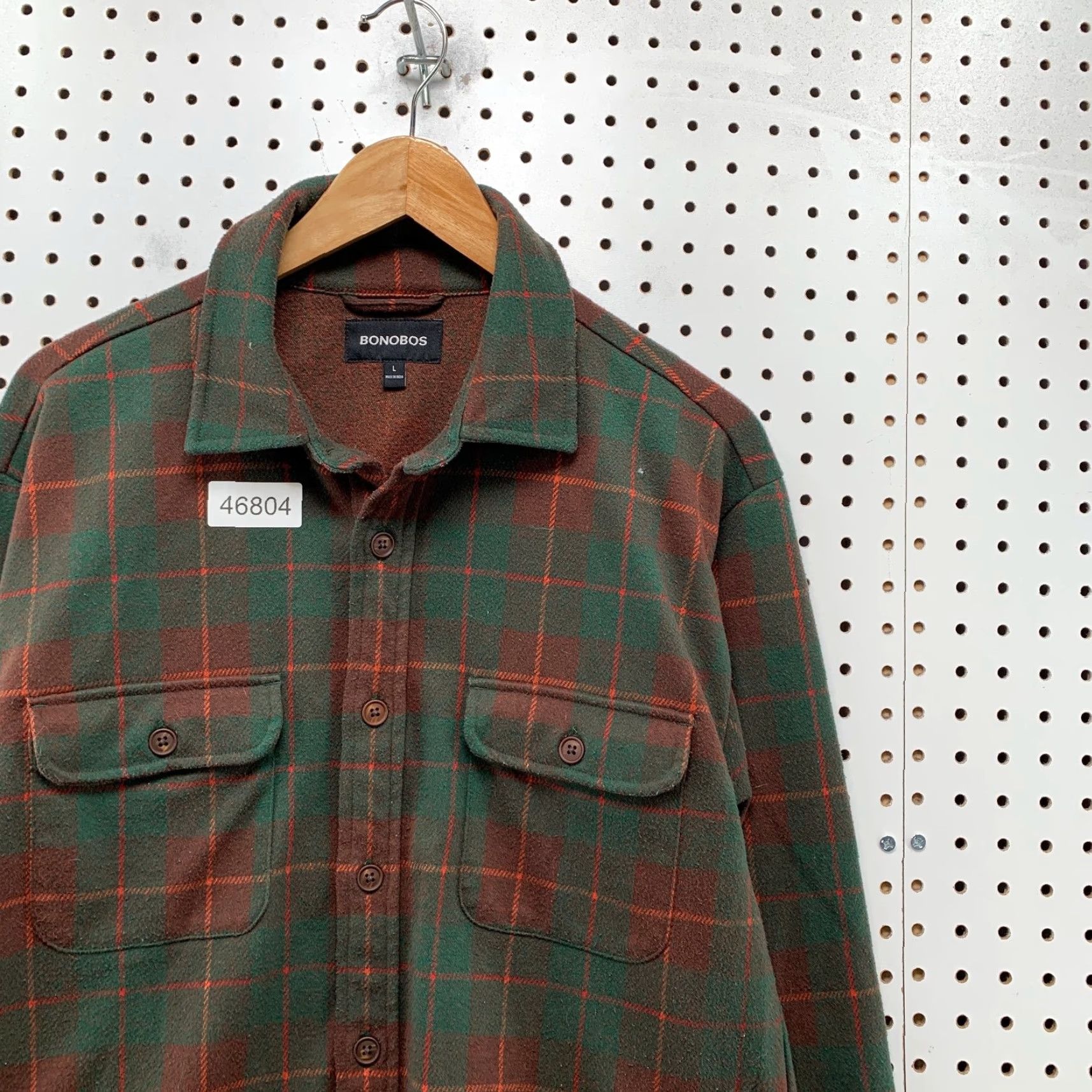 Bonobos Bonobos Button Shirt Jacket Mens Large Green Plaid Flannel Sportsman Shacket Size US L / EU 52-54 / 3 - 7 Thumbnail