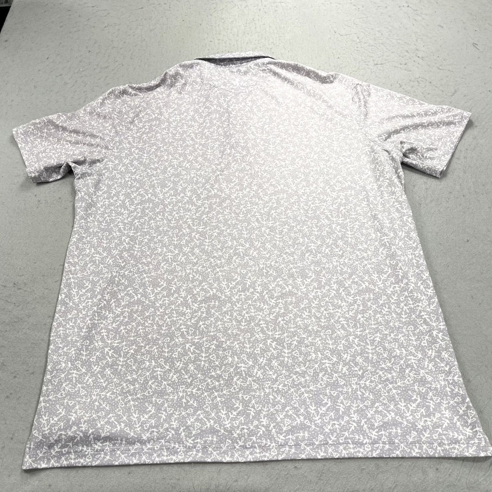 johnnie-O johnnie-O Polo Shirt Mens XL Gray White Floral Golf AOP Stretch Avalon Logo Shirt Mens XL Gray Floral Golf AOP Logo Size US XL / EU 56 / 4 - 7 Thumbnail