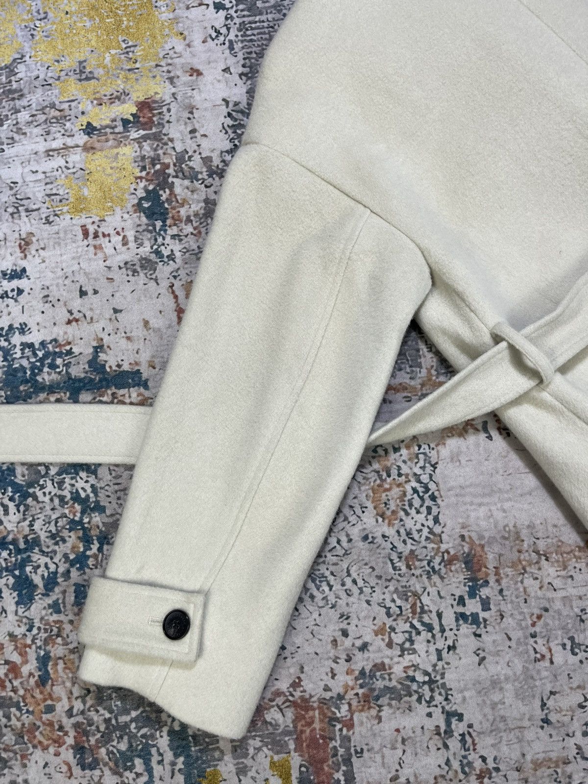 Japanese Brand United Tokyo Button Up Skirt Slit Belted Wool Coat Size XS / US 0-2 / IT 36-38 - 5 Thumbnail
