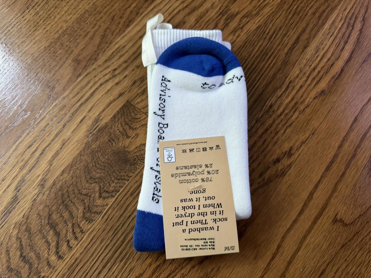 Advisory Board Crystals ITALY MADE ABC Socks White Blue ABC. 123 Cream Size ONE SIZE - 2 Thumbnail