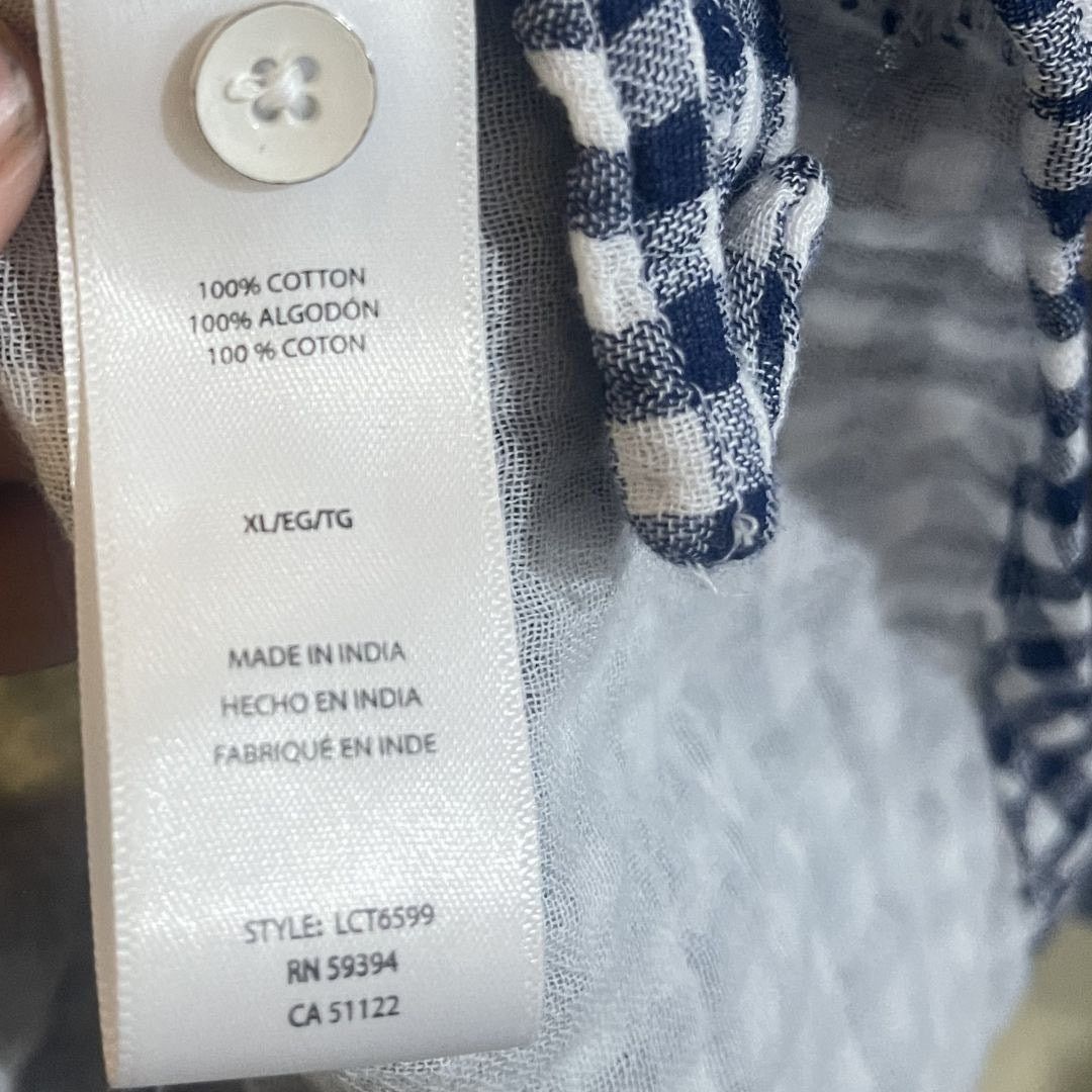 Other Beachlunchlounge Rosie navy white gingham shirt Tie front Size XL / US 12-14 / IT 48-50 - 6 Thumbnail