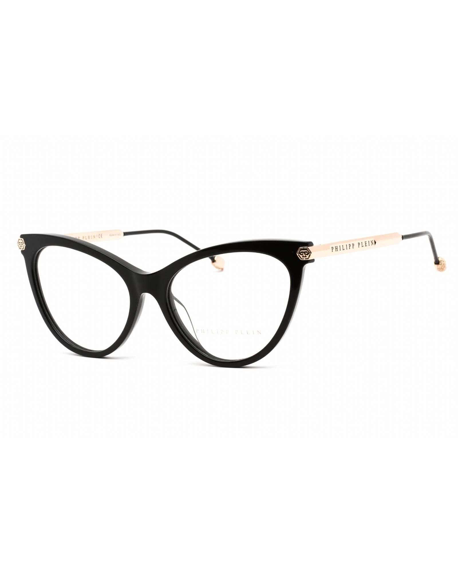 image of Philipp Plein Vpp037S Eyeglasses Shiny Black / Clear Lens, Women's