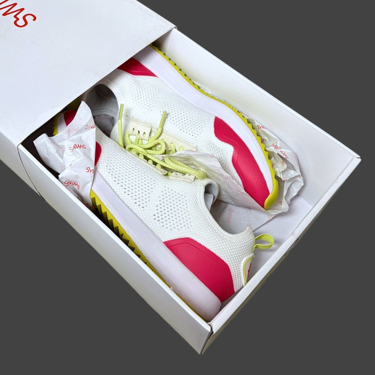 Swims Swims Men’s Tasso Runner White Citrin Campari Sneakers Sz 10 Size US 10 / EU 43 - 3 Thumbnail