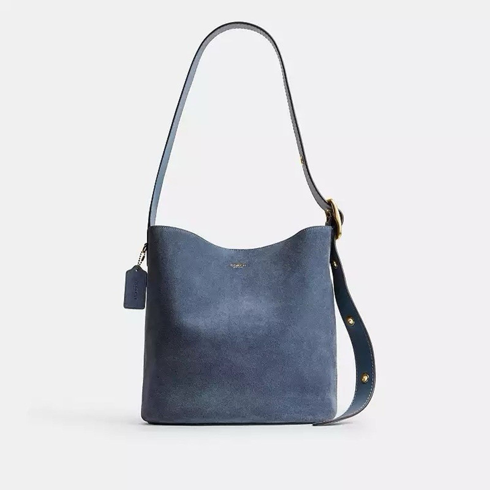 Coach NWT Coach Bleecker Bucket Bag CCC24 suede Brass/Light Denim Size ONE SIZE - 10 Thumbnail