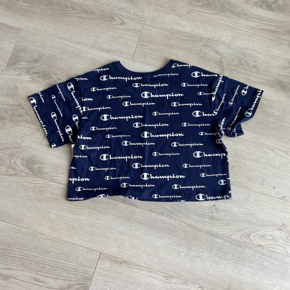 Champion Champion Women's Logo Crop Top - Stylish Navy Tee Size M / US 6-8 / IT 42-44 - 4 Thumbnail