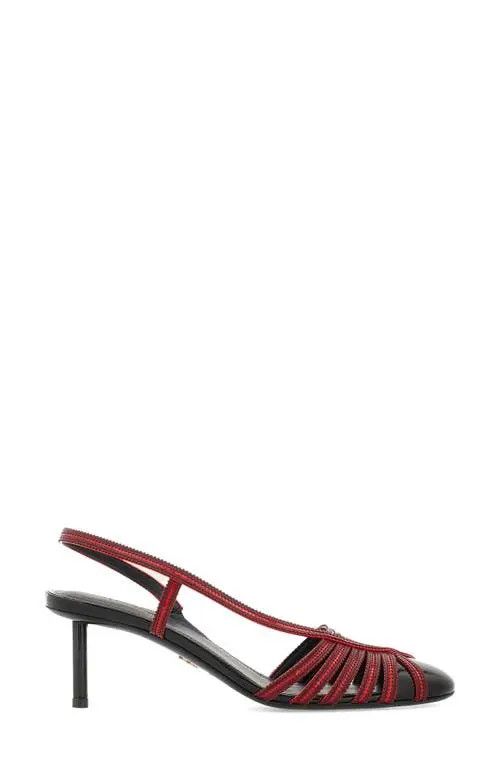 o1s1rm0126 Edyna Slingback Kitten Heel Pumps in Red/Black