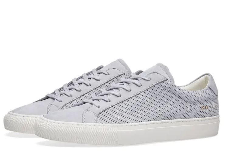Common Projects Common Projects Achilles Perforated Nubuck Sneakers Size US 6 / EU 39 - 1 Thumbnail