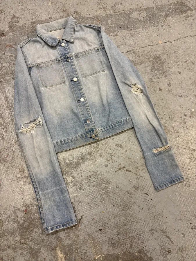 Helmut Lang 1990s Helmut Lang Blue Denim Distressed Jacket Size S / US 4 / IT 40 - 2 Thumbnail