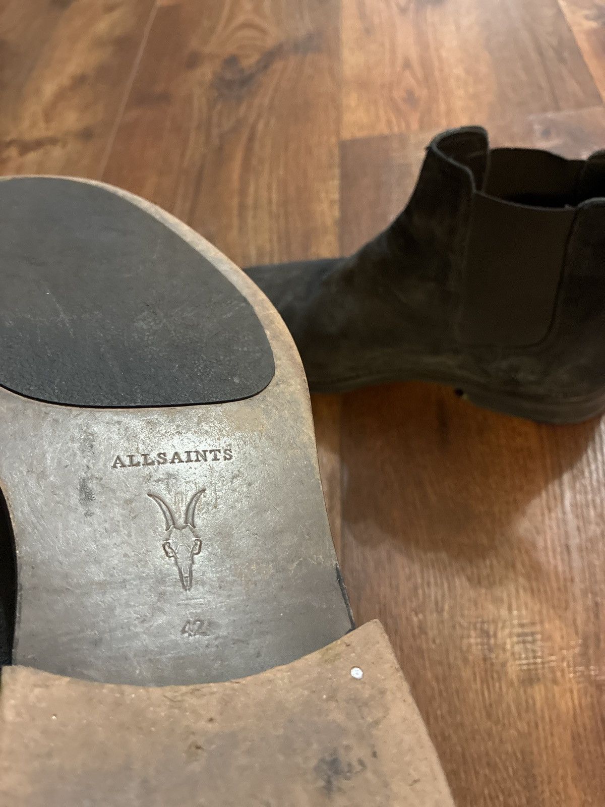 Allsaints Vintage Black Suede Allsaints Chelsea Boots Size US 10 / EU 43 - 6 Thumbnail