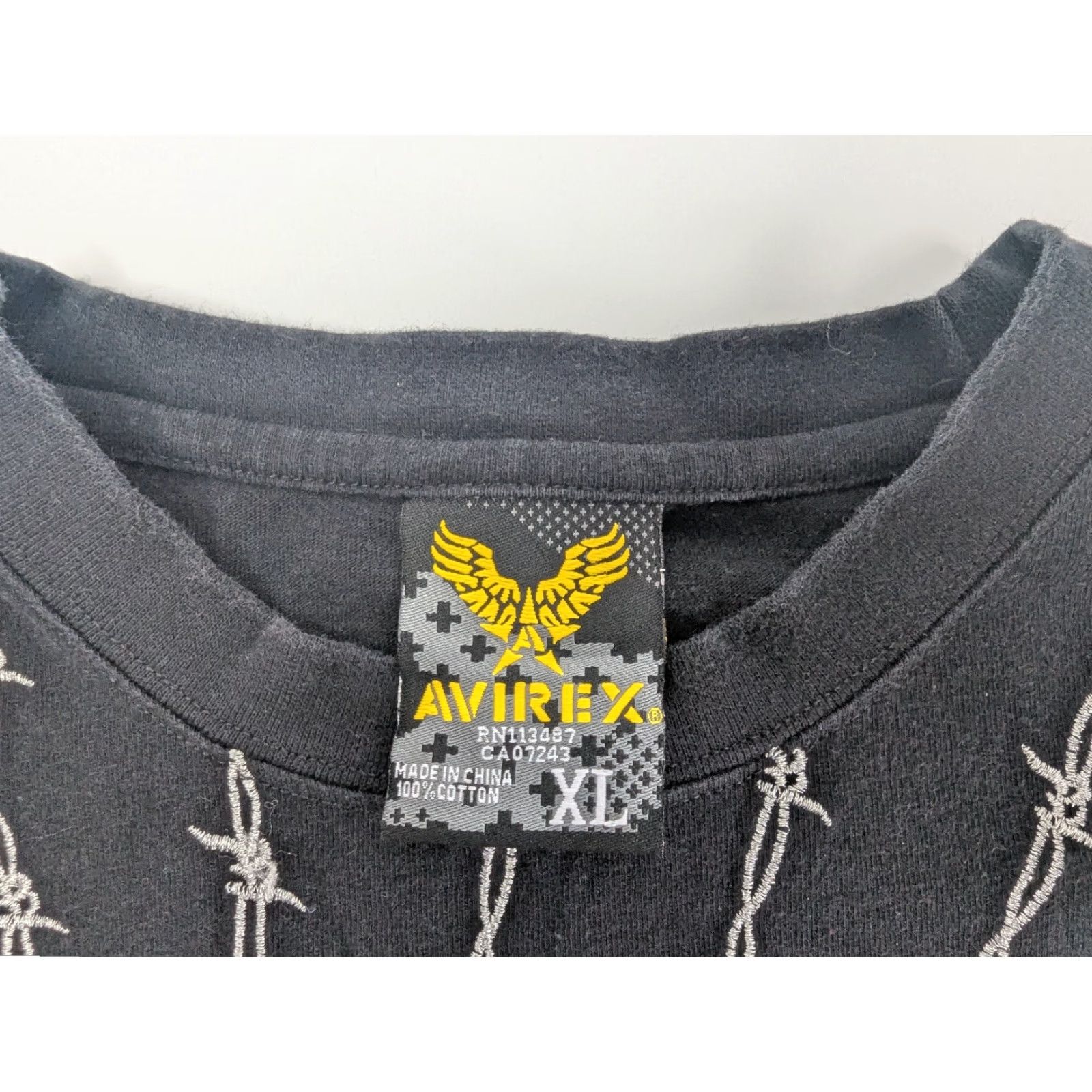 Avirex Avirex T-Shirt Mens Short Sleeve Black XL with Silver Embroidery Skulls Rushmore Size XL Size US XL / EU 56 / 4 - 7 Thumbnail
