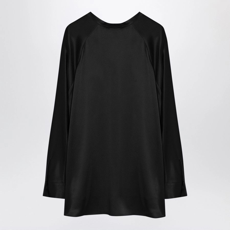 Vince o1d2blof1124 Long Sleeves Silk T-Shirt in Black Size XL / US 12-14 / IT 48-50 - 2 Thumbnail