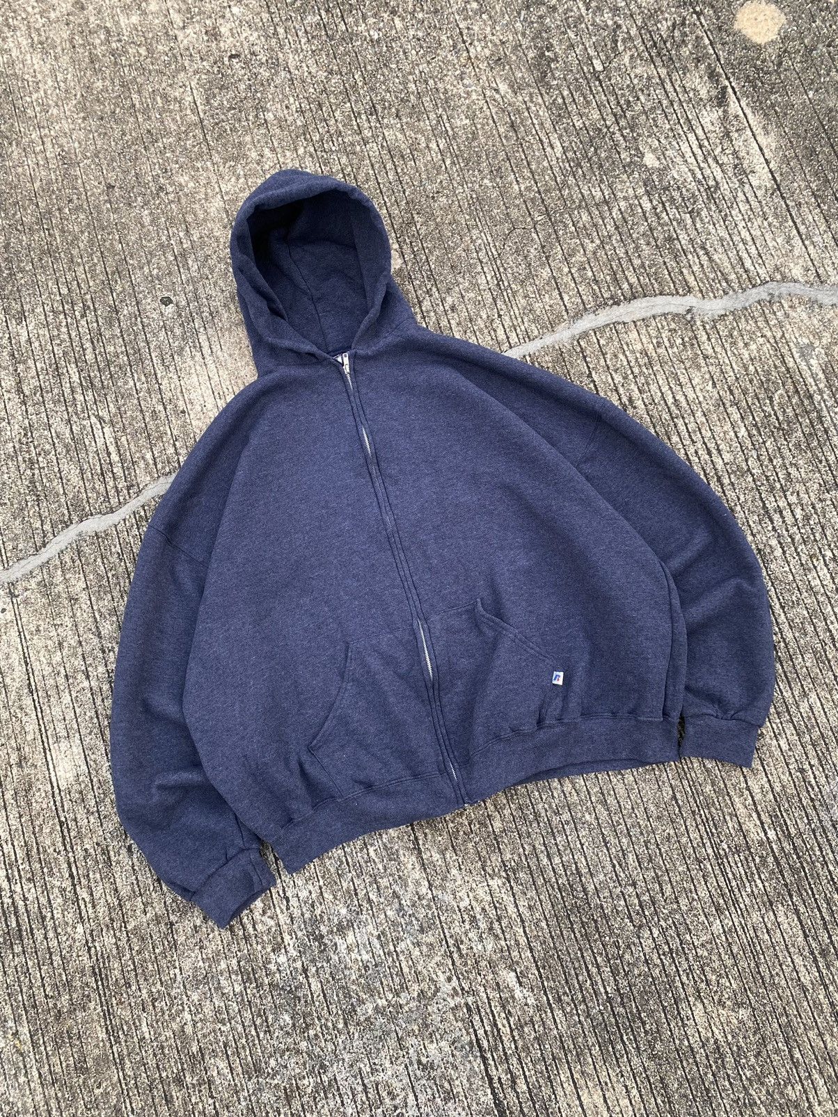 Vintage Vintage Russell Athletic Zip Up Hoodie Dark Gray Size US XXL / EU 58 / 5 - 2 Thumbnail