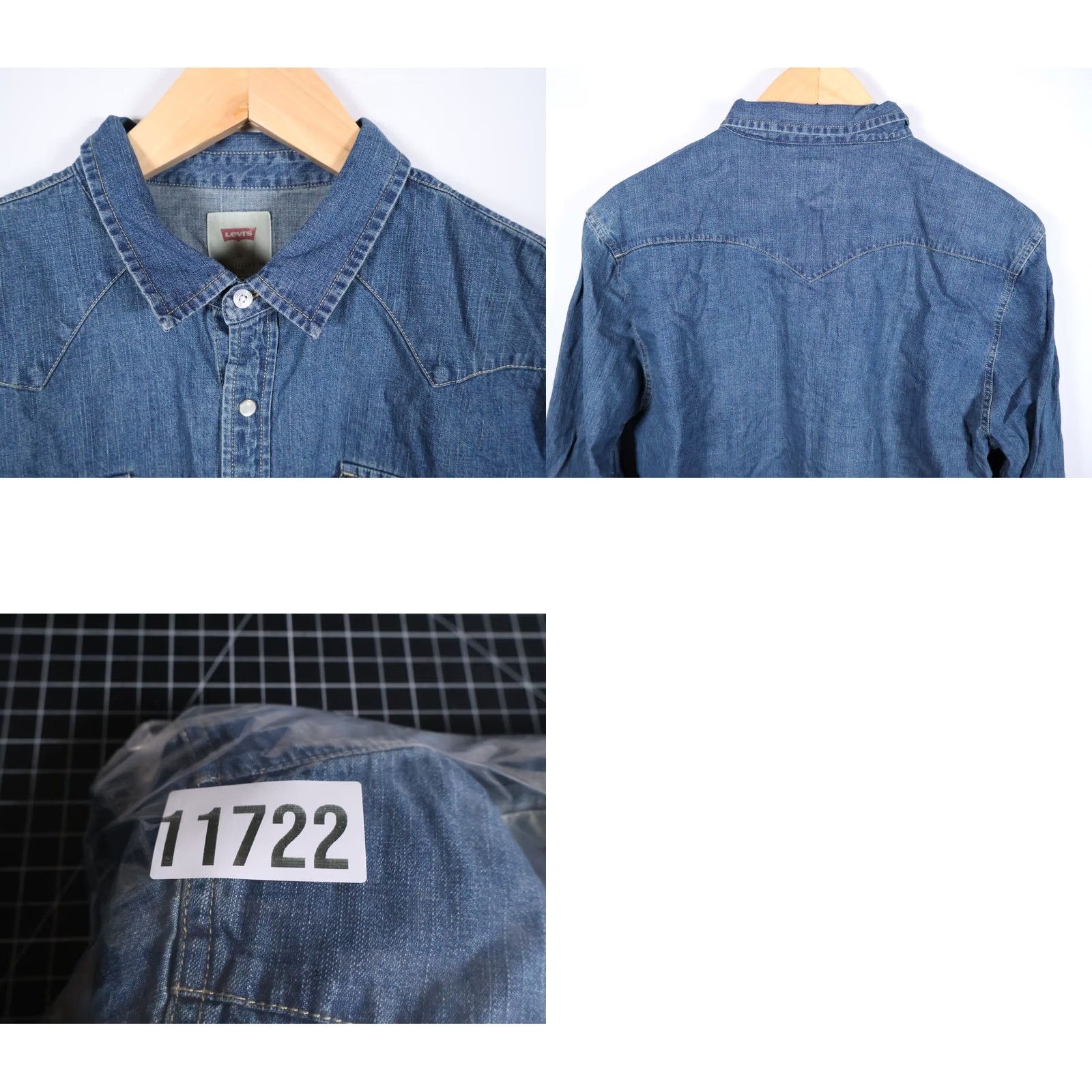 Levi's Levi's Denim Western Shirt Men's 2XL Blue Pearl Snap Shirt Rockabilly Cowboy Size US XXL / EU 58 / 5 - 9 Thumbnail