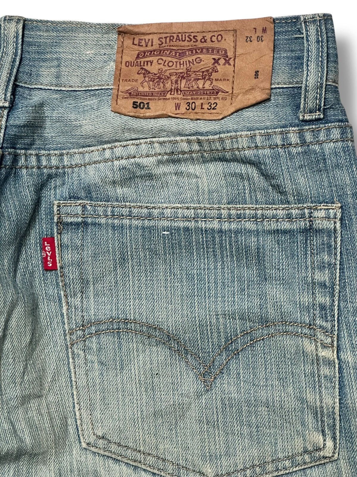 Levi's Levi’s 501 Vintage Distressed Straight Leg Mudwash & Faded Size US 31 - 8 Thumbnail