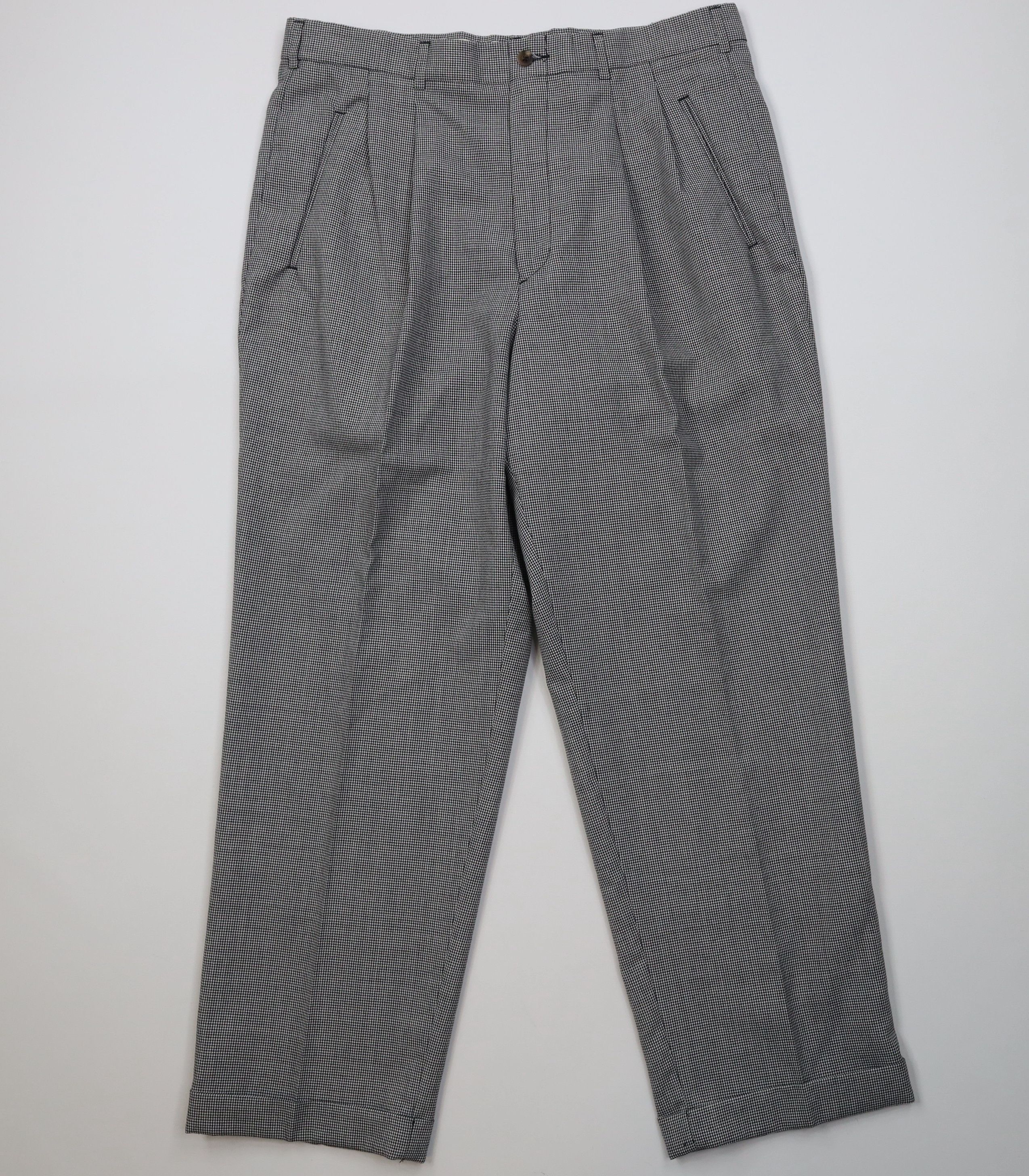 Vintage Vtg 90s Streetwear Knit Wide Leg Chino Pants Houndstooth Size US 36 / EU 52 - 1 Thumbnail