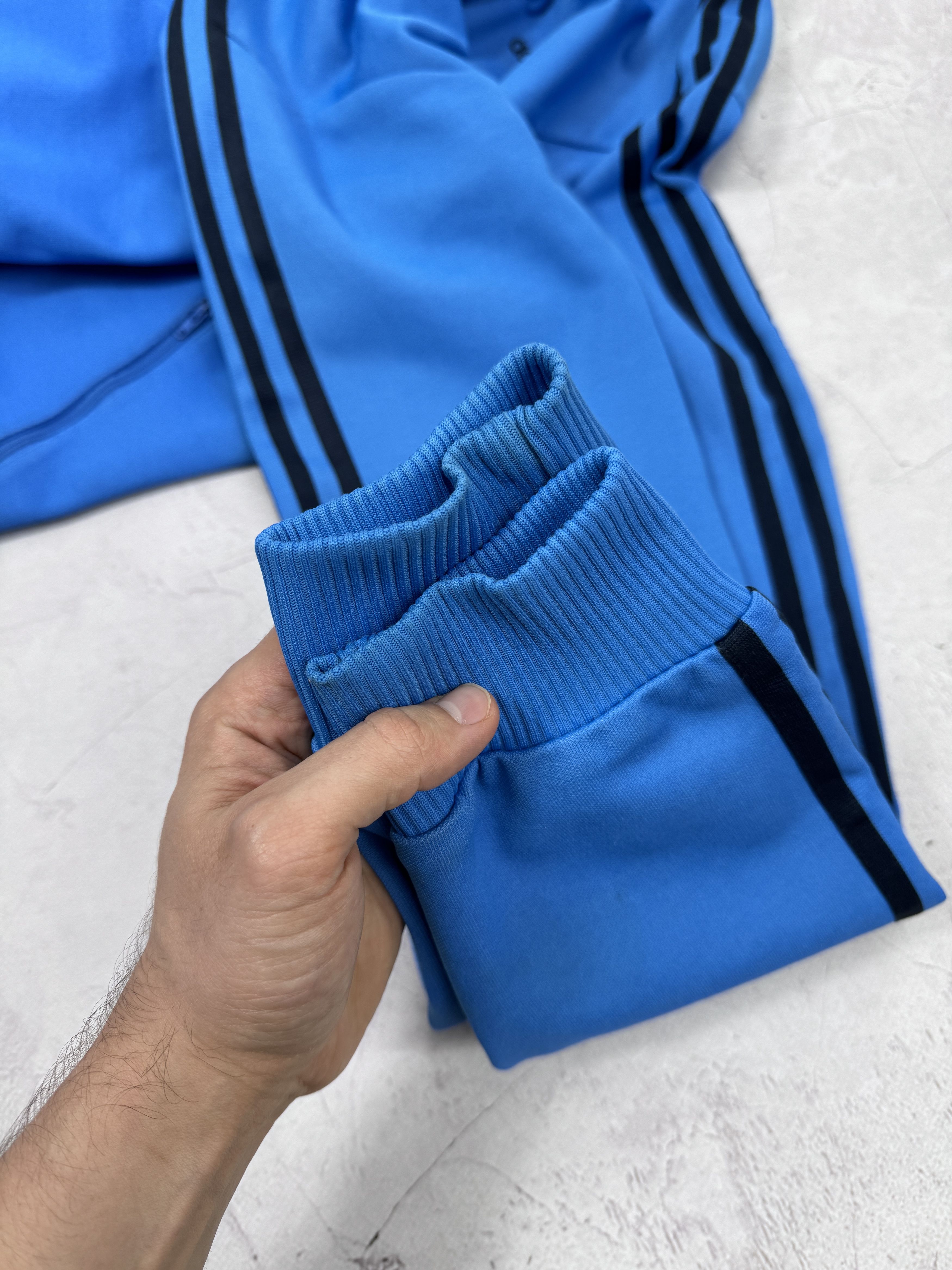 Adidas × Vintage Y2K Adidas Track Jacket Blue & Black Stripes Size US M / EU 48-50 / 2 - 20 Thumbnail