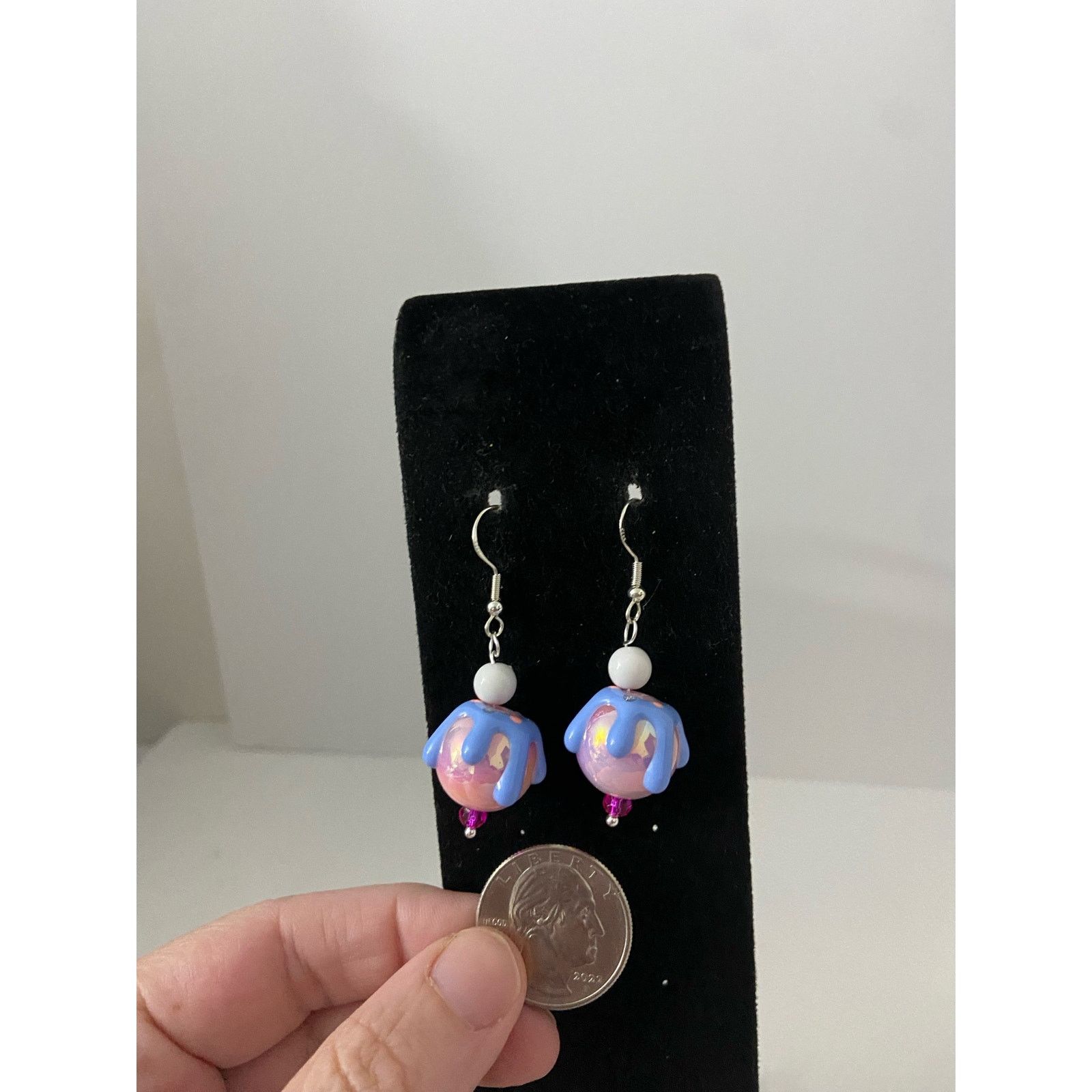 Handmade Pink ice cream earrings Size ONE SIZE - 2 Thumbnail