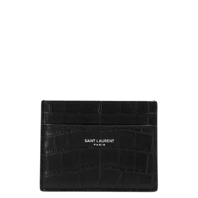 Saint Laurent Paris SAINT LAURENT Black Embossed Card Holder New & Authentic Size ONE SIZE - 1 Thumbnail