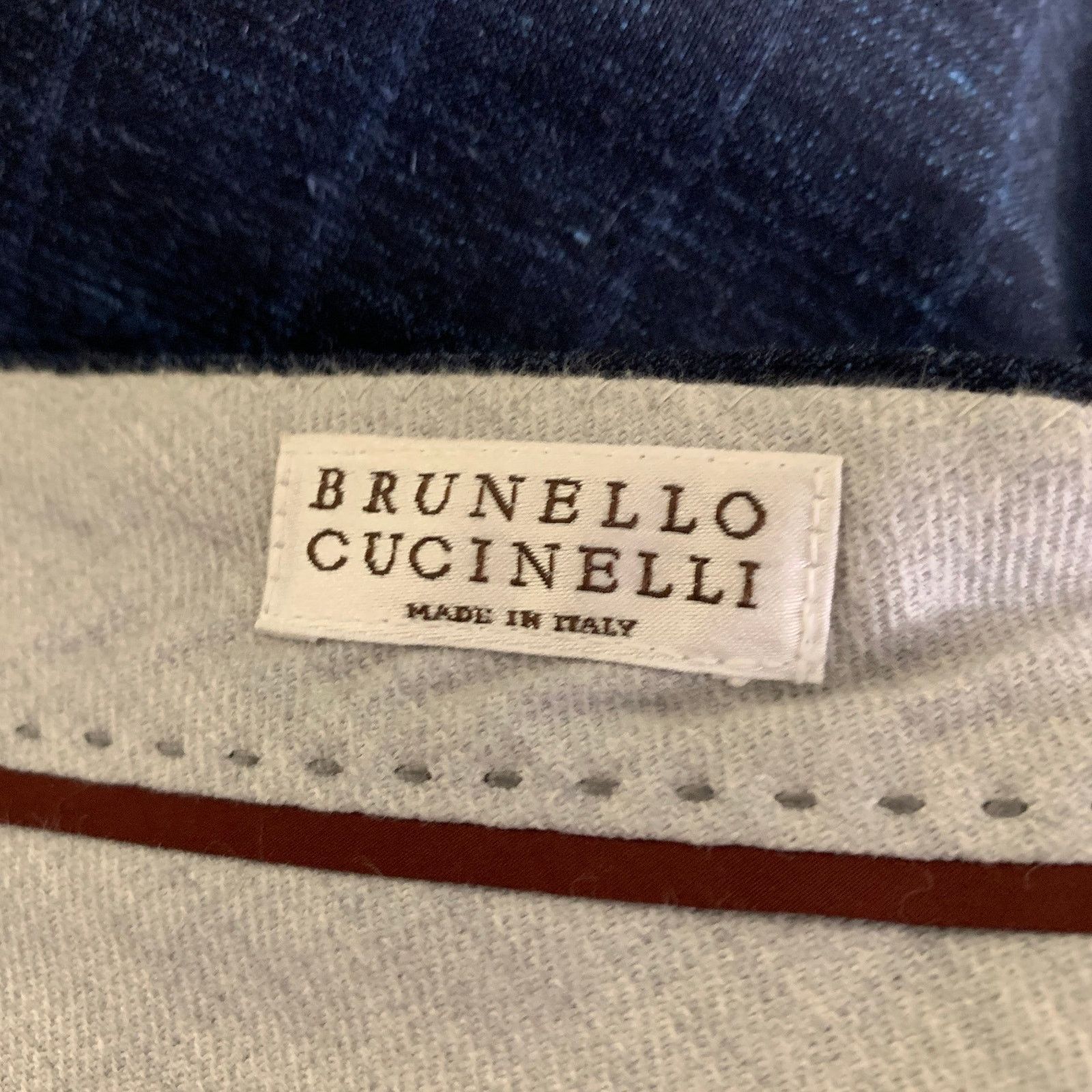 Brunello Cucinelli BRUNELLO CUCINELLI 38 Navy Window Pane Wool Blend Suit Size 38R - 12 Thumbnail
