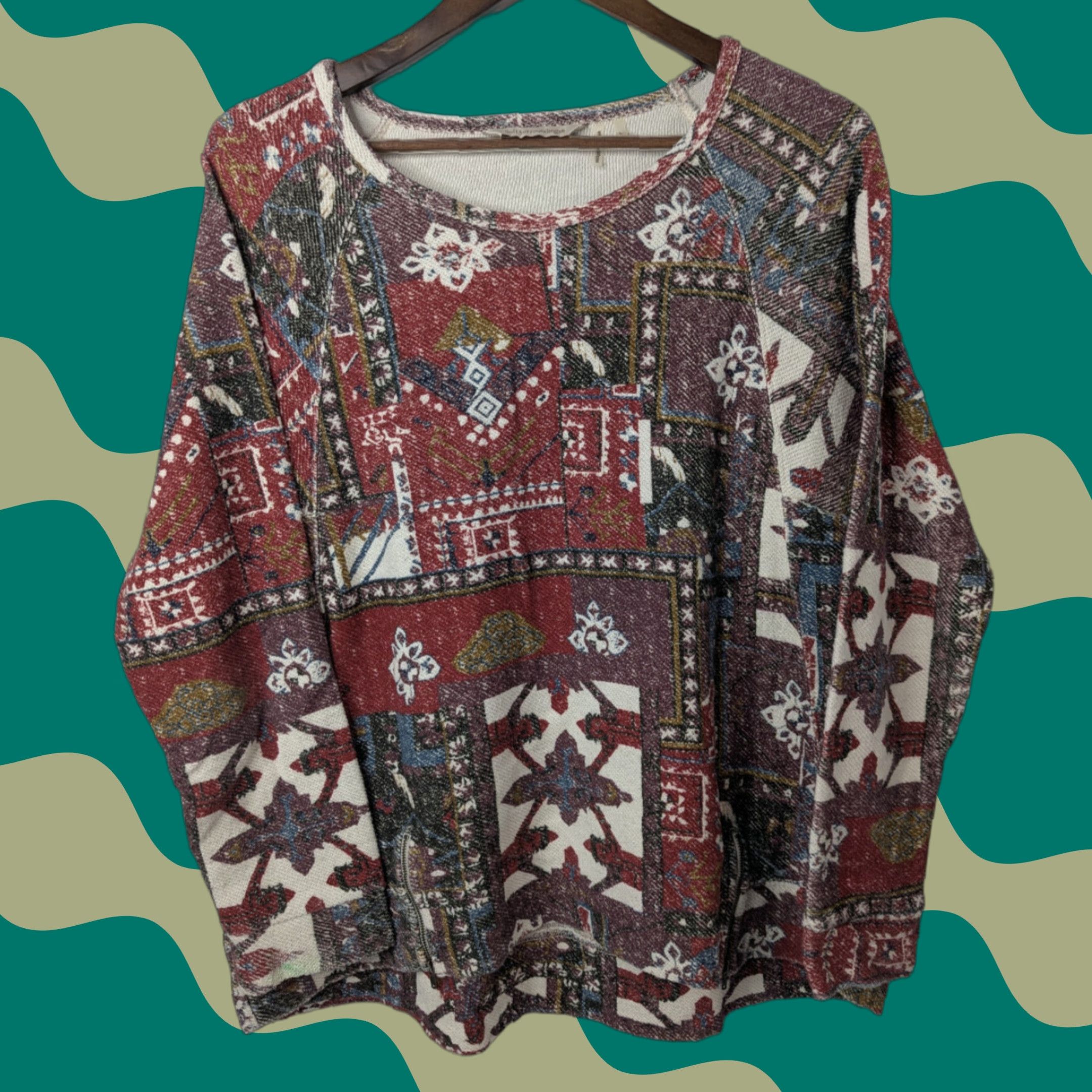 Soft Surroundings VINTAGE Soft Surroundings Rust Casablanca Pullover Sweater Abstract Boho Size Large Size L / US 10 / IT 46 - 1 Thumbnail