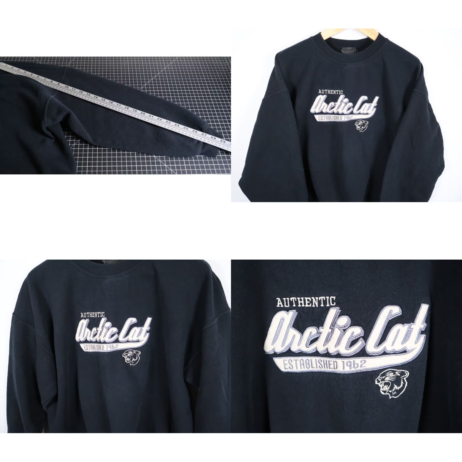 Vintage Arctic Cat Sweatshirt Adult XL Black Crewneck Embroidered Arcticwear Snowmobile Size US XL / EU 56 / 4 - 8 Thumbnail