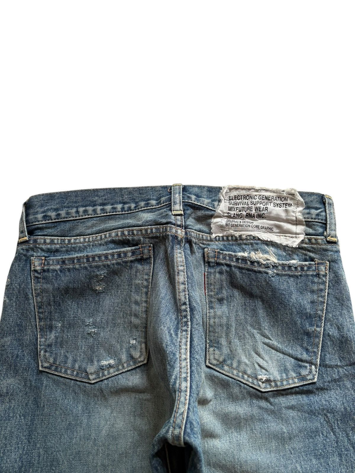 Japanese Brand Vintage Japanese Brand Printed Spell Out Ripped Jeans Size US 29 - 8 Thumbnail