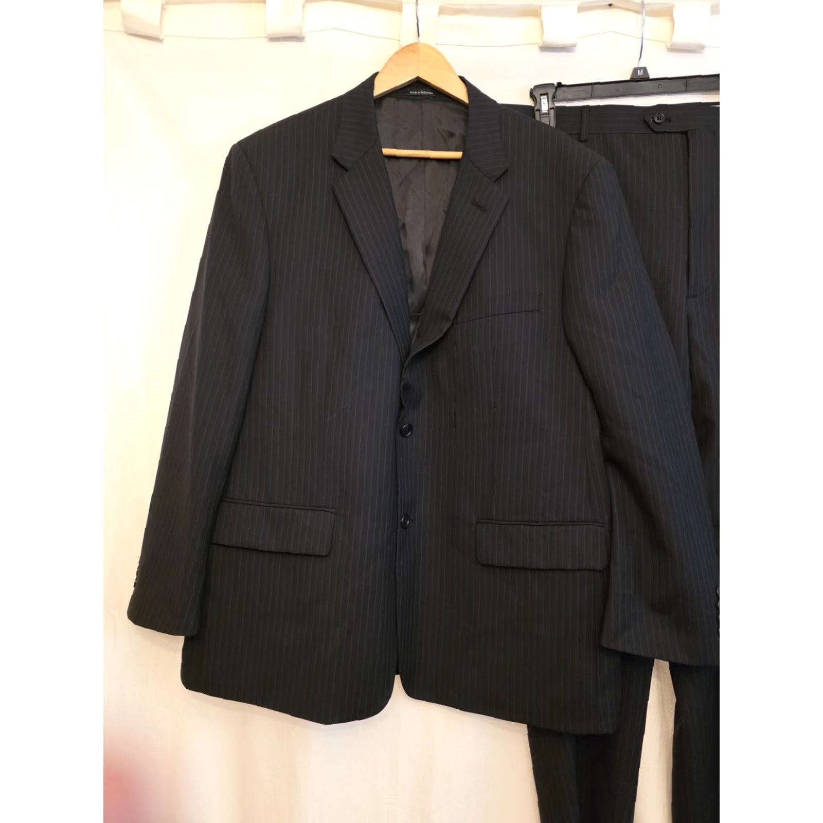 Joseph Joseph & Feiss Suit Mens 46 41x30 Gray Wool Pinstripe 2 Piece Jacket Pants Size 46R - 7 Thumbnail