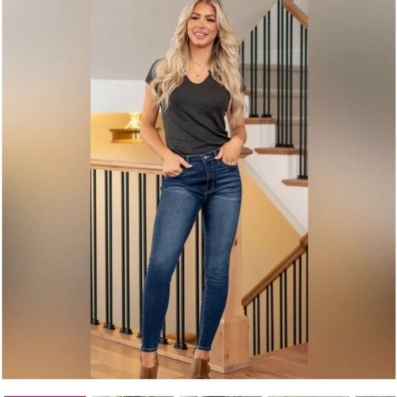 Other NWT KanCan Estilo Dark Blue Mid-Rise Skinny Jeans Size 38" / US 16 / IT 52 - 1 Thumbnail