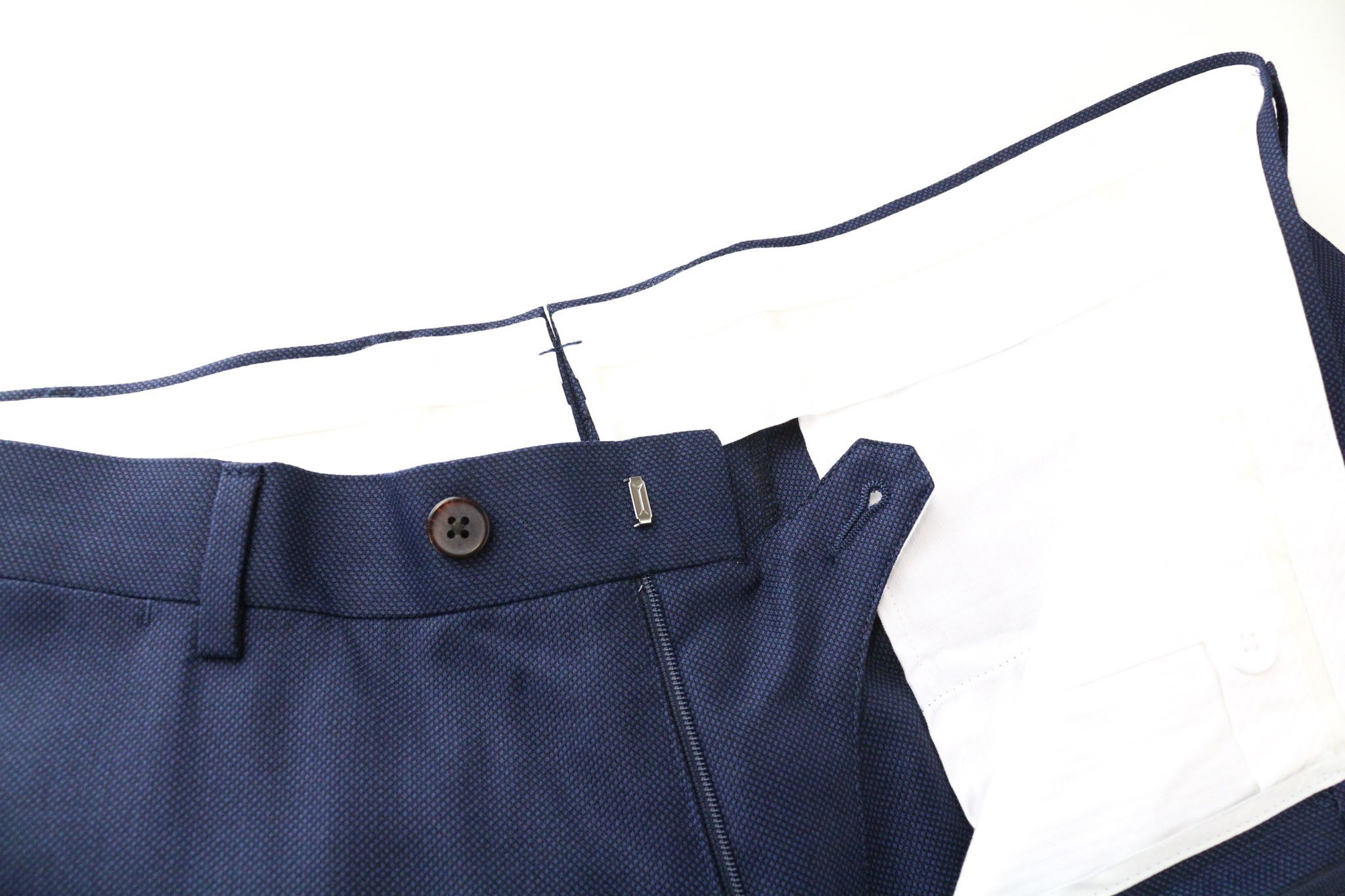 Suitsupply LA SPALLA UK44R Blue Wool Pleated 2 Piece Suit 75829 Size 44R - 12 Thumbnail