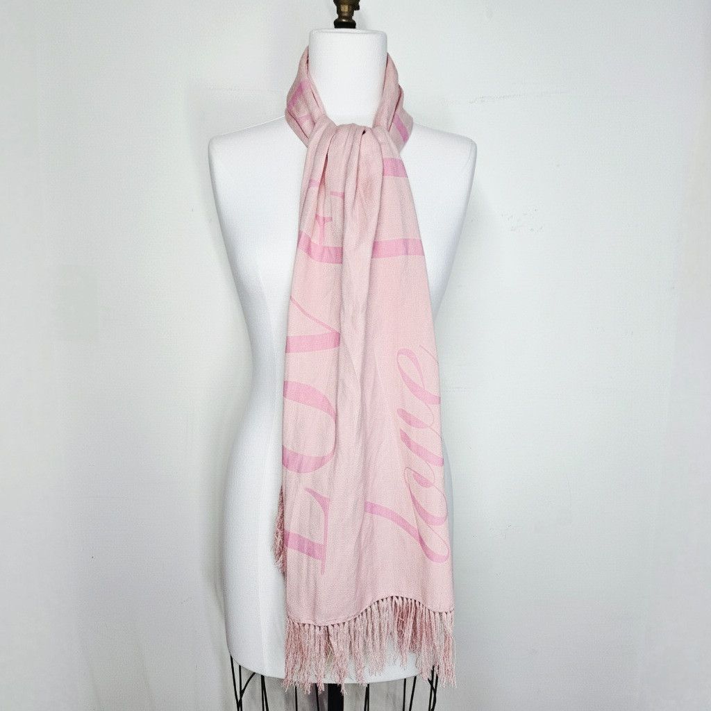 Other Red Envelope 74x23" Wrap Scarf Linen Pink Love Valentine's Size ONE SIZE - 1 Thumbnail