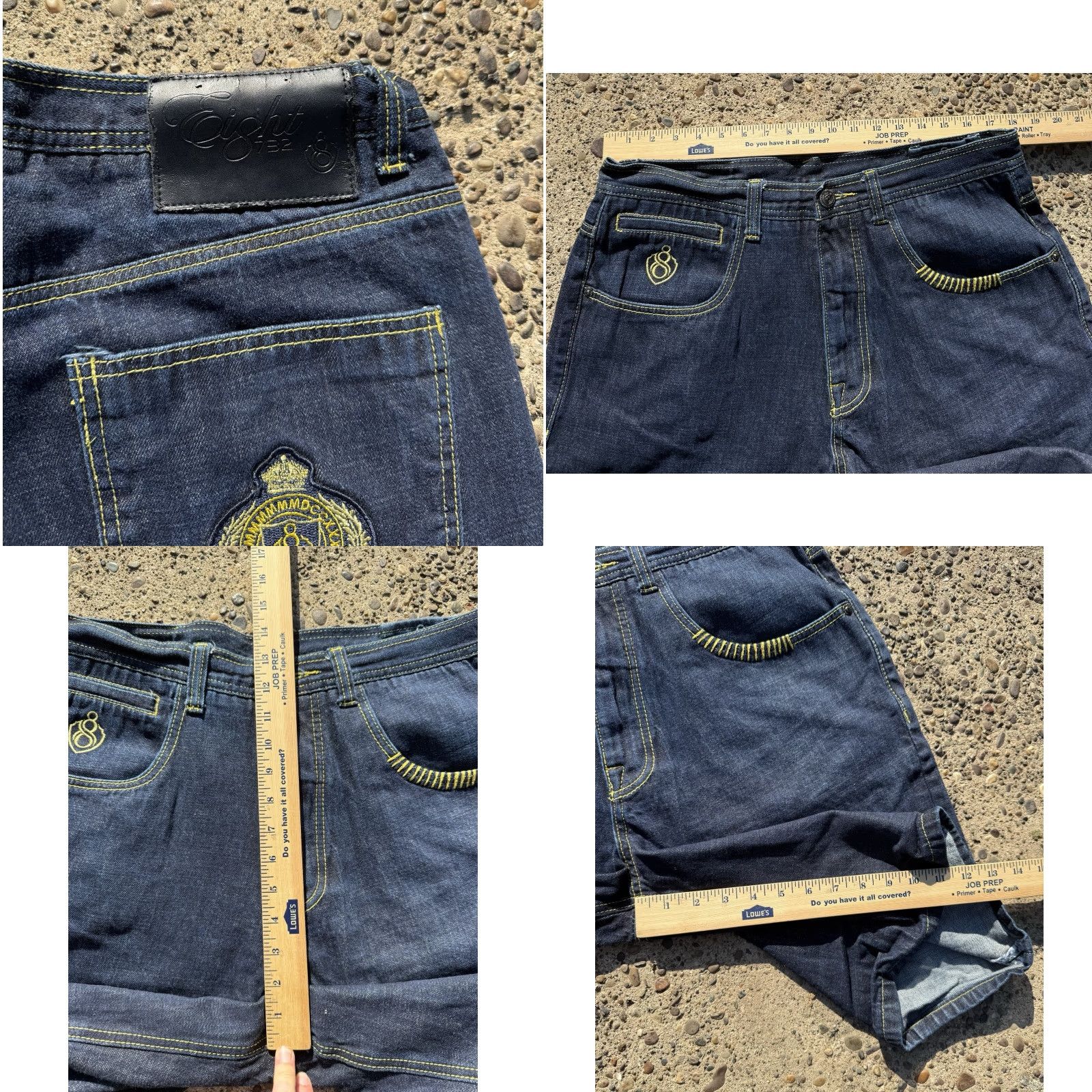 Vintage VINTAGE Eight 732 Denim Shorts Mens 38 Embroidered Patch 90s Baggy Relaxed Cargo Size US 38 / EU 54 - 8 Thumbnail