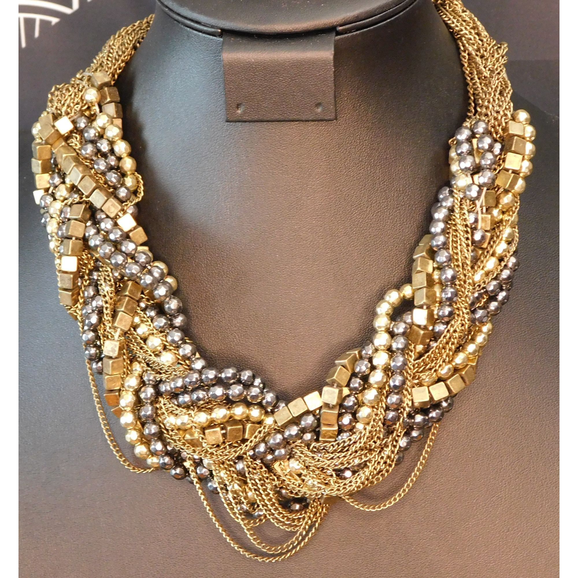 Bebe Trendy Y2K Bebe Beaded Braid Chain Necklace Size ONE SIZE - 1 Thumbnail