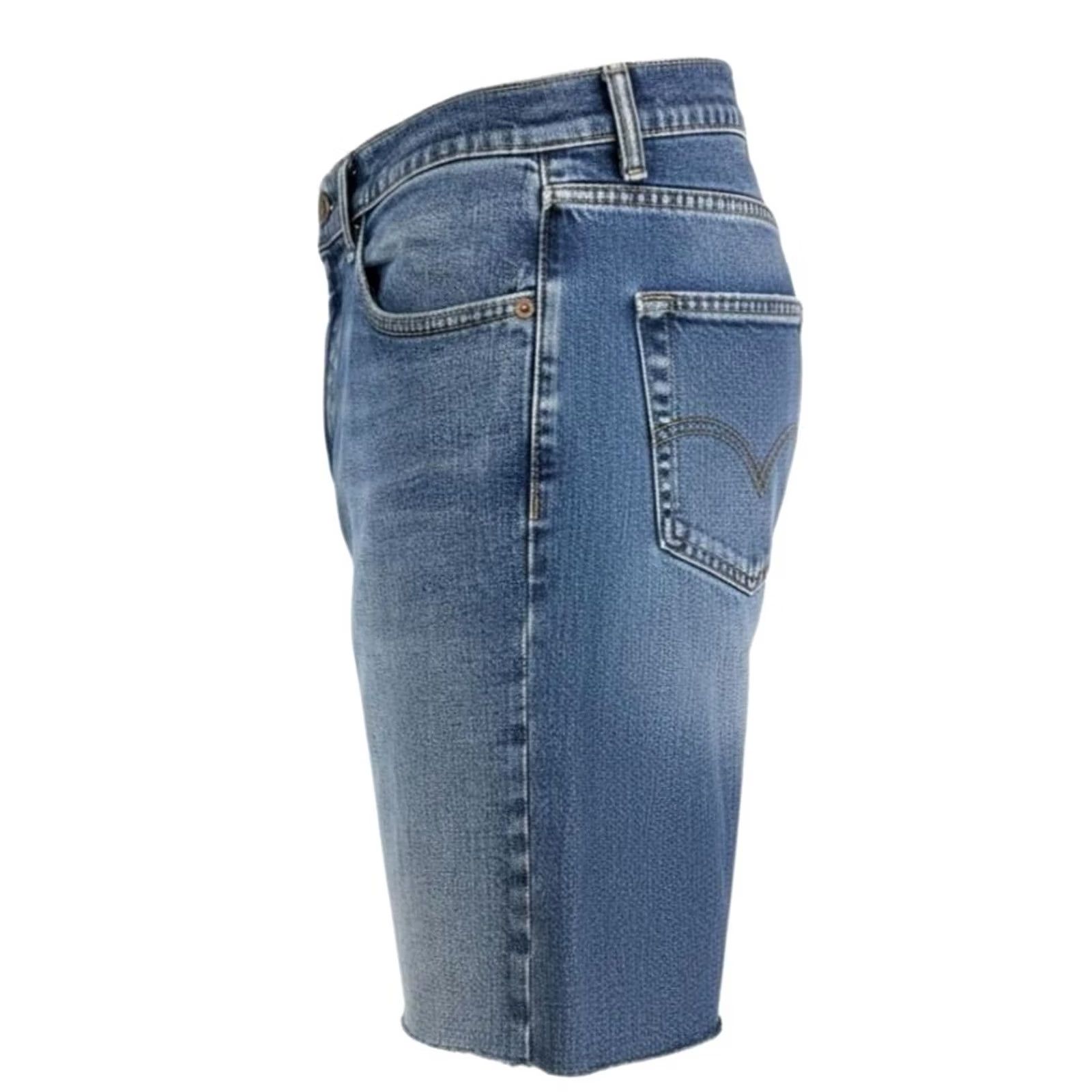 CO Levi Strauss & Co Denim Jean Shorts Mens 36 Blue Bermuda Casual Classic 5-Pocket Zip Fly Linen? (Oops) Size US 36 / EU 52 - 3 Thumbnail