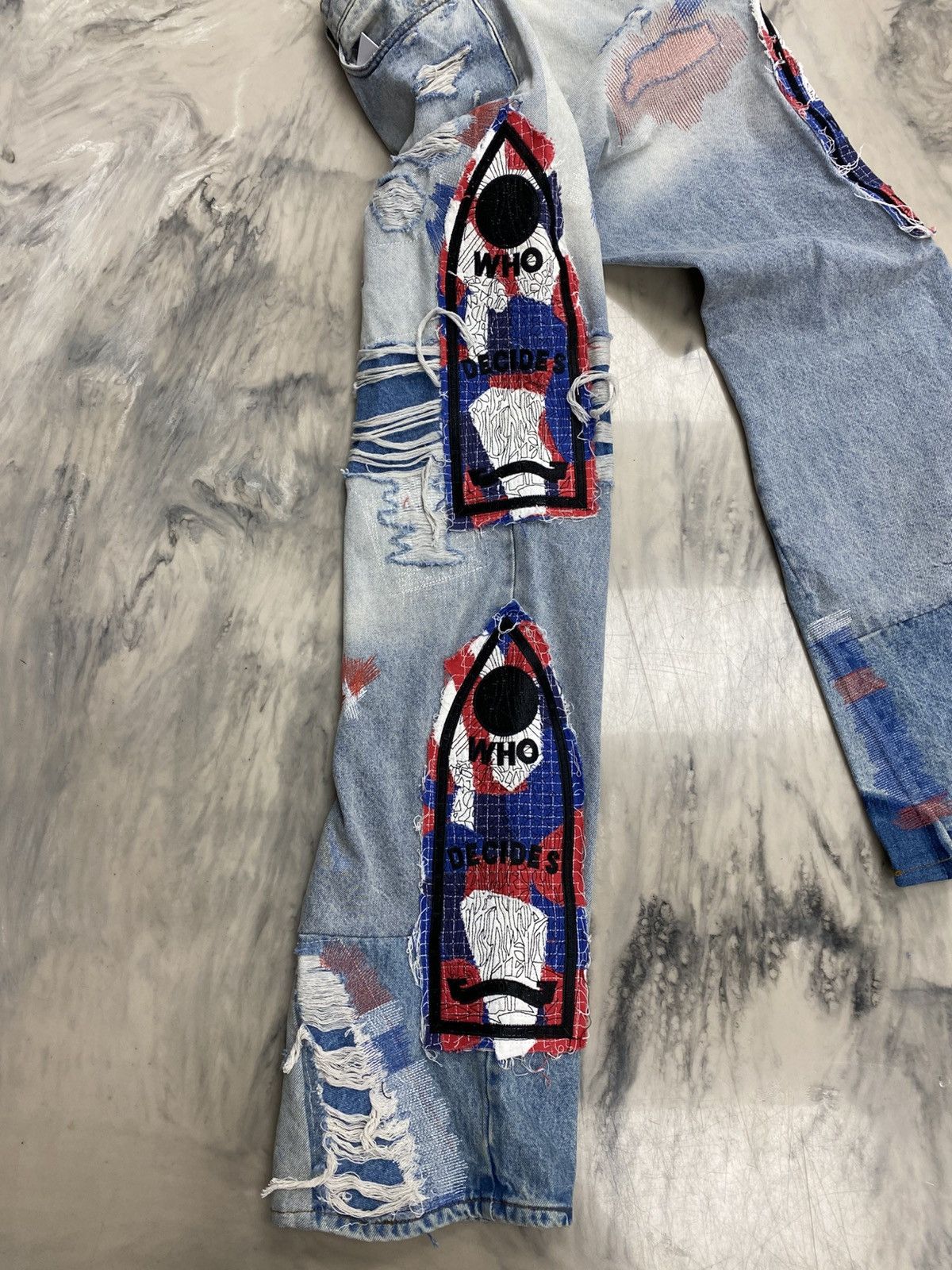 Who Decides War Who Decides War stained glass denim jeans 36 authentic Size US 36 / EU 52 - 13 Thumbnail