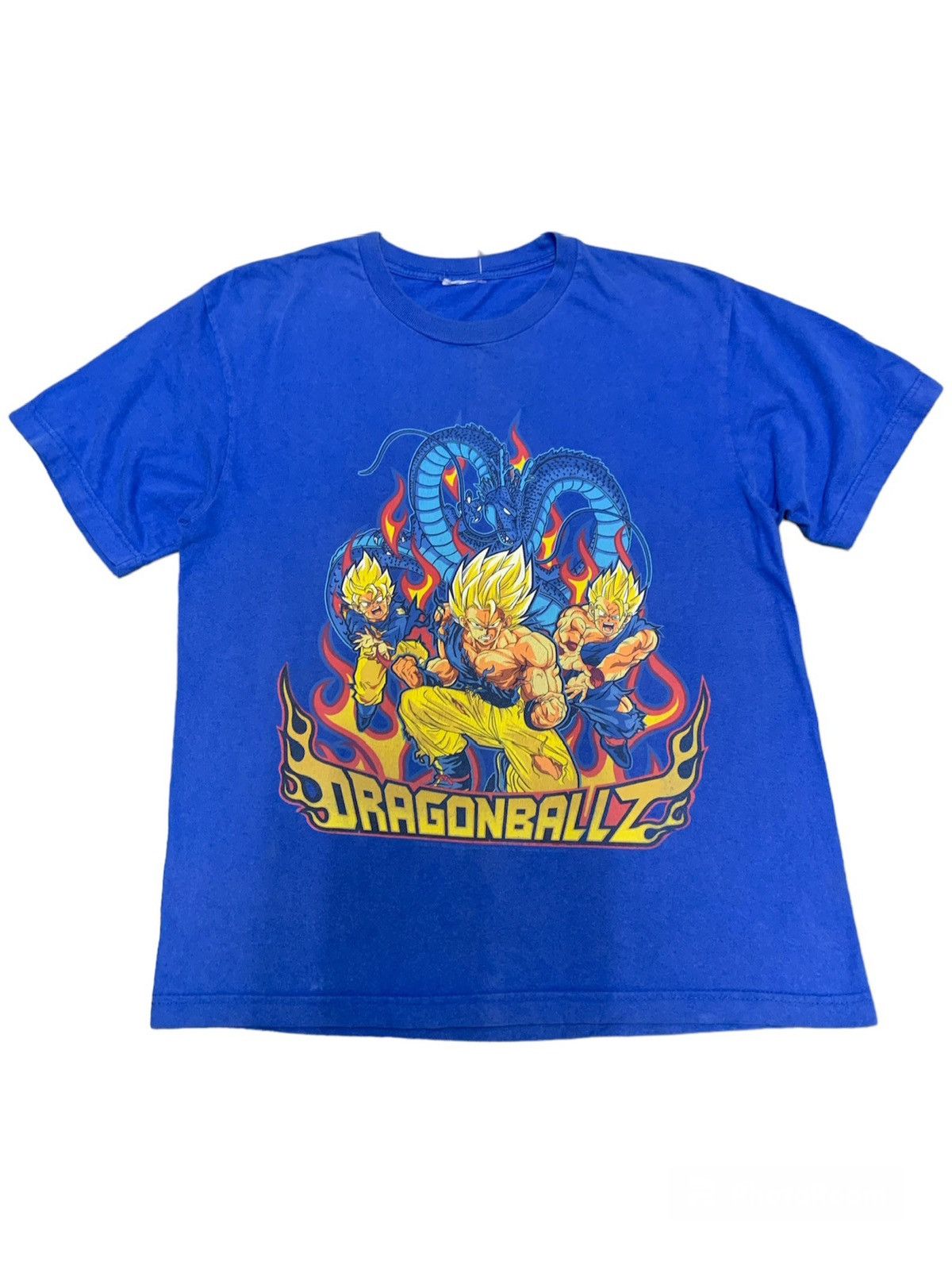 image of Comics x Movie Vintage 2000S Dragonball Z Goku Gohan Anime Comic Tee in Blue, Men's (Size Medium)