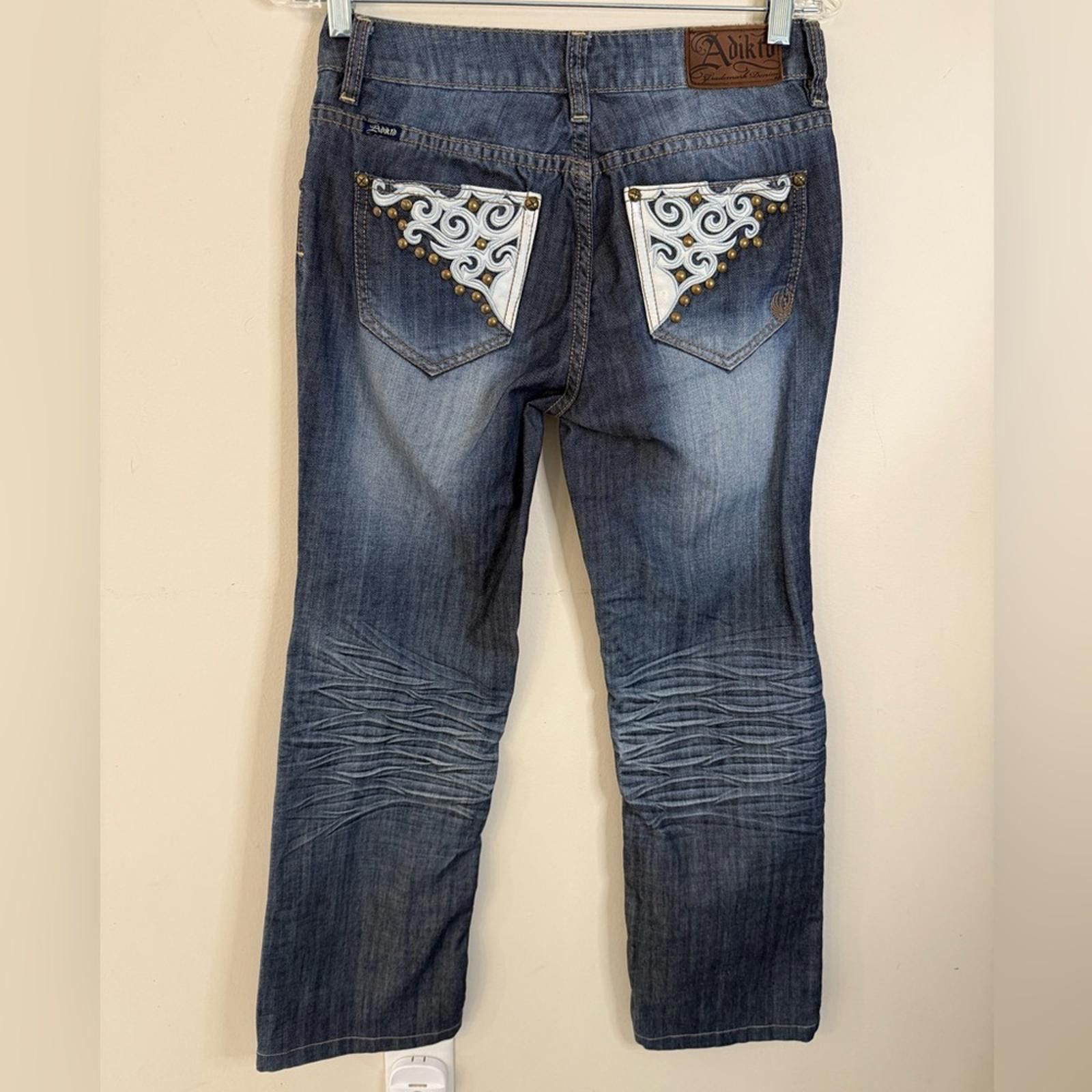 Other Adiktd distressed straight leg denim jeans lace studs 4/28” Size 27" / US 4 / IT 40 - 2 Thumbnail