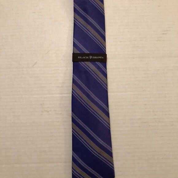 Black Brown 1826 black brown 1826 men's new purple silk tie 3" X 58" Size ONE SIZE - 2 Thumbnail