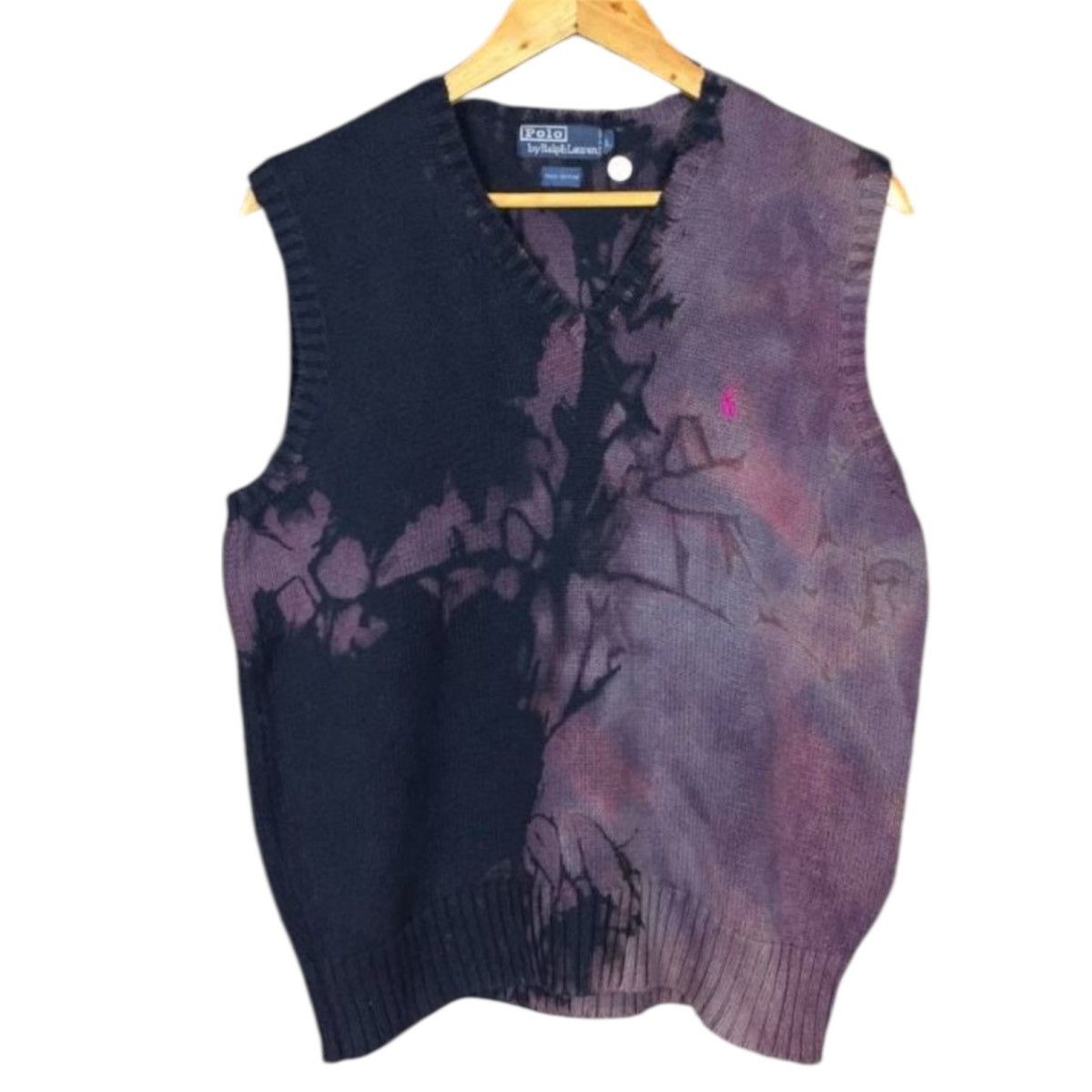 Polo Ralph Lauren Distressed Cropped Fit Knit Sweater Vest Size US L / EU 52-54 / 3 - 1 Thumbnail