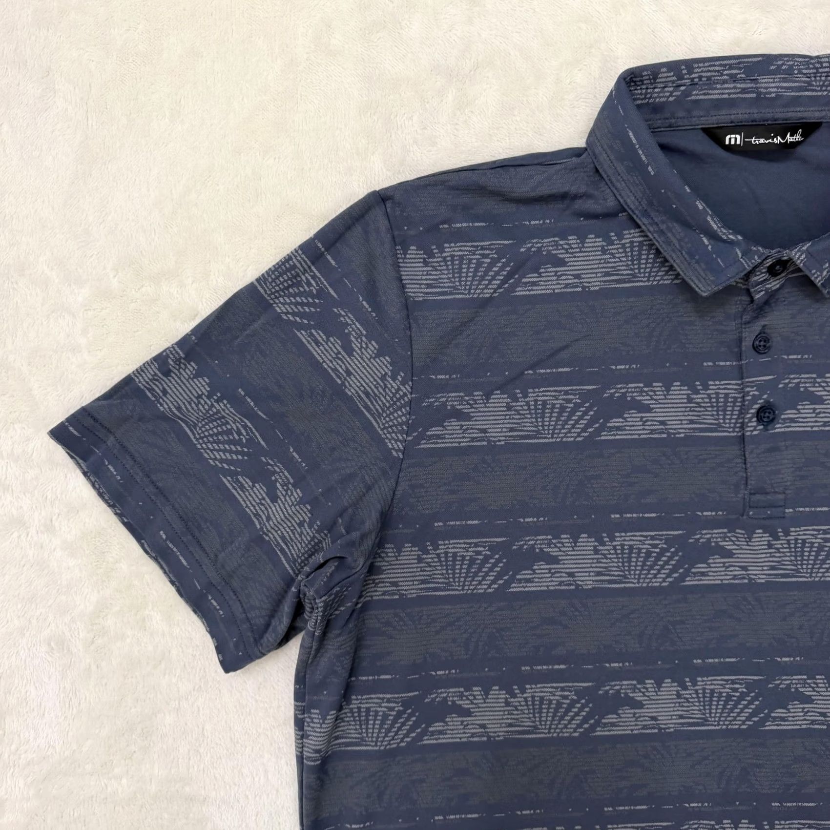 TravisMathew Travis Mathew Polo Shirt Mens XL Blue Stripe Pima Cotton Golf Performance Shirt Size US XL / EU 56 / 4 - 5 Thumbnail