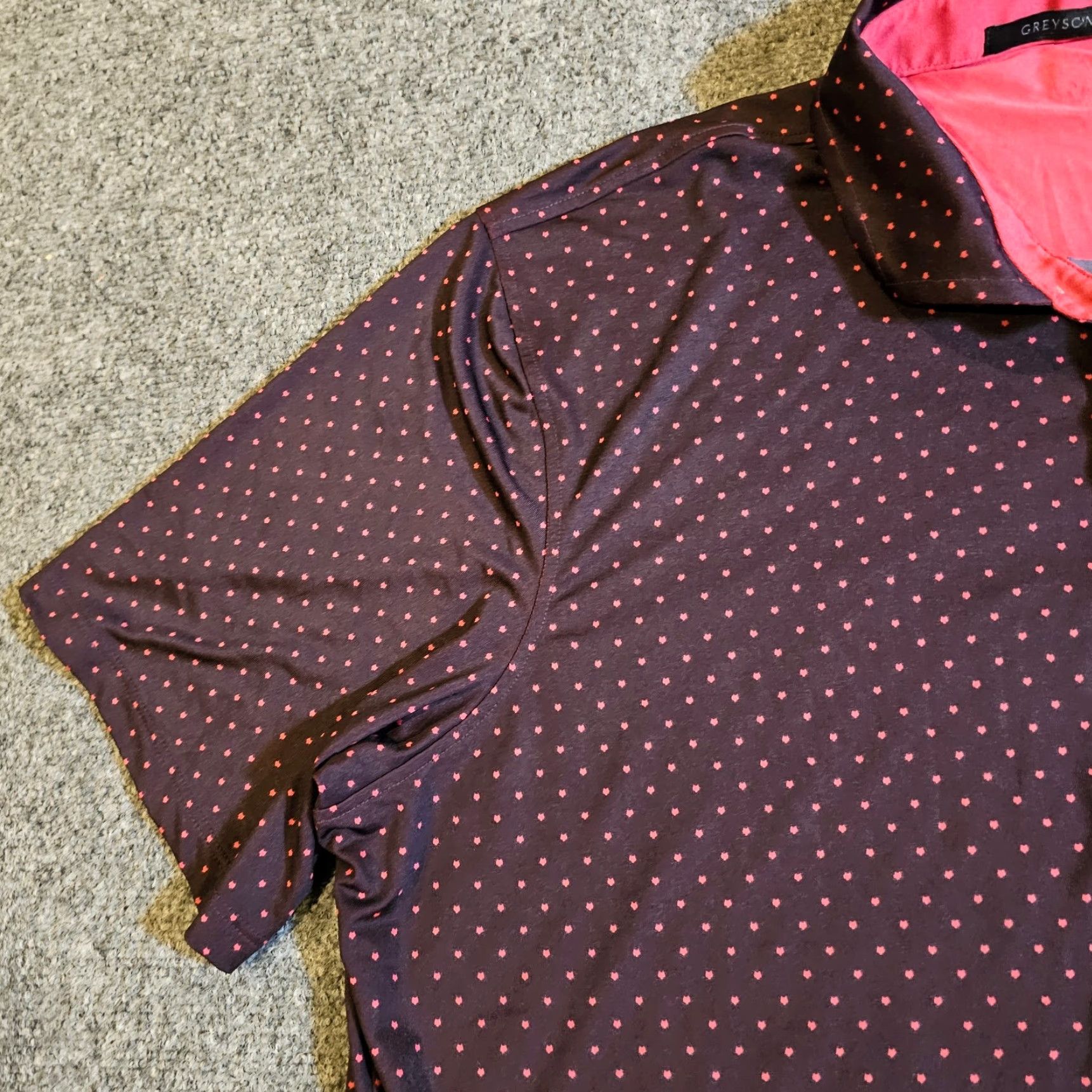 Vintage Greyson Polo Shirt Mens XL Red Black Polka Dot Golf Short Sleeve Stretch Casual Size US XL / EU 56 / 4 - 6 Thumbnail