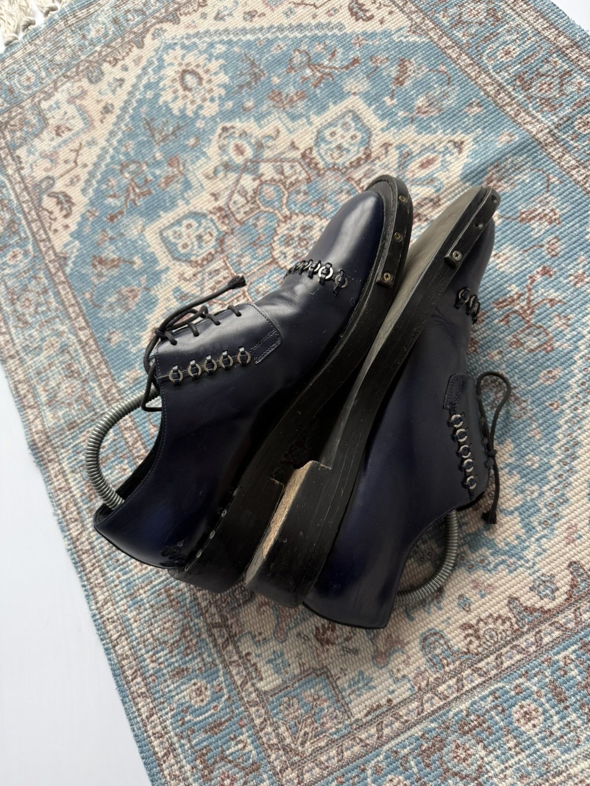 Lanvin Archive 2000s Lanvin Metal LaceUp Oxford Derby Leather Shoes Size US 9 / EU 42 - 9 Thumbnail